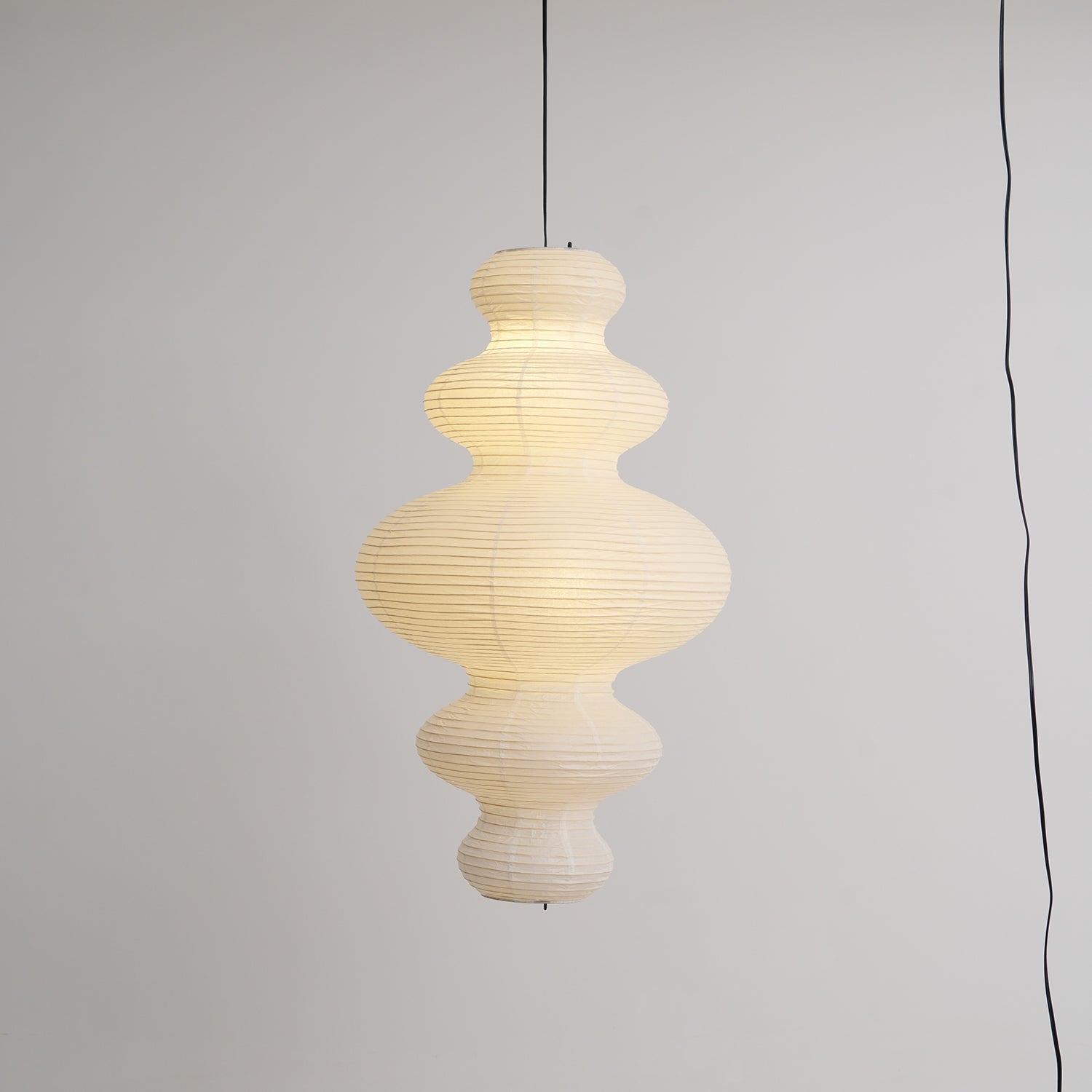 Ritta Lampada a Sospensione Giapponese Scultorea in Carta Plug-In