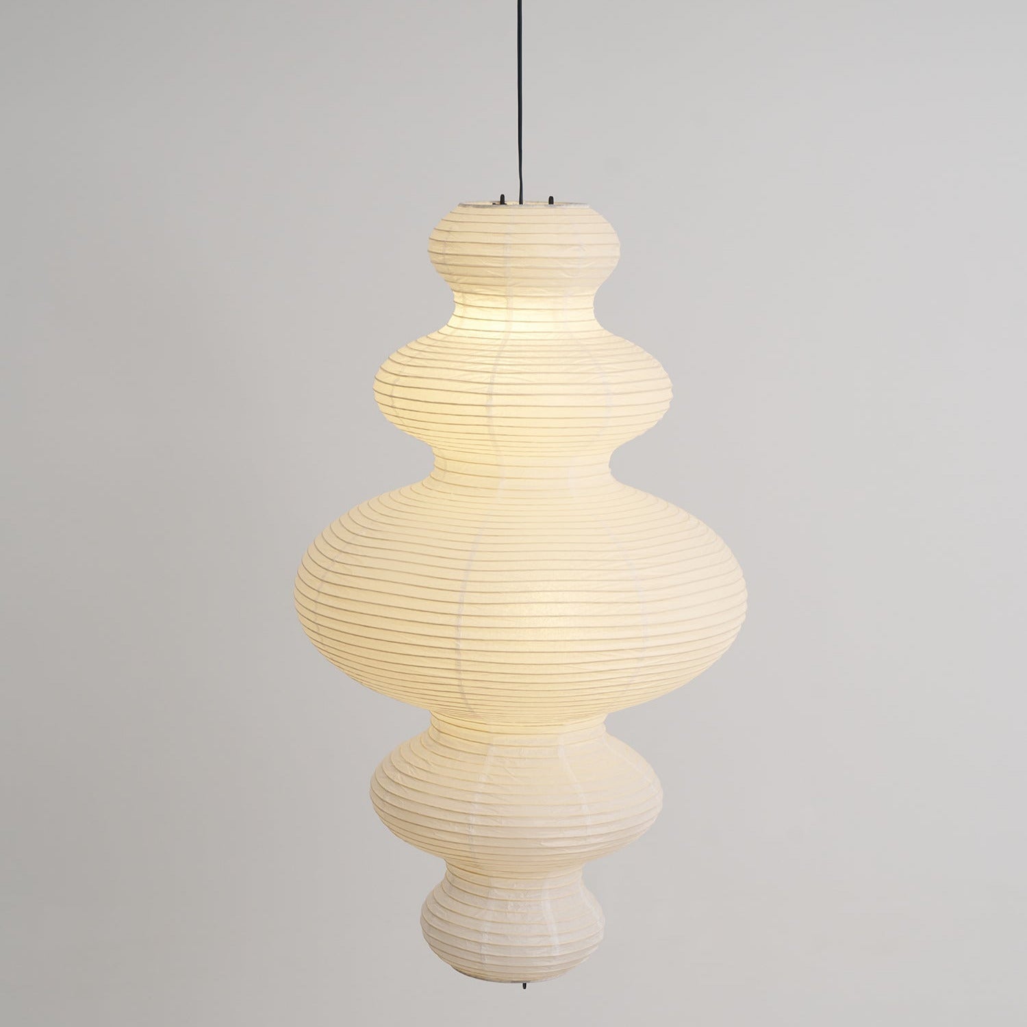 Ritta Lampada a Sospensione Giapponese Scultorea in Carta Plug-In