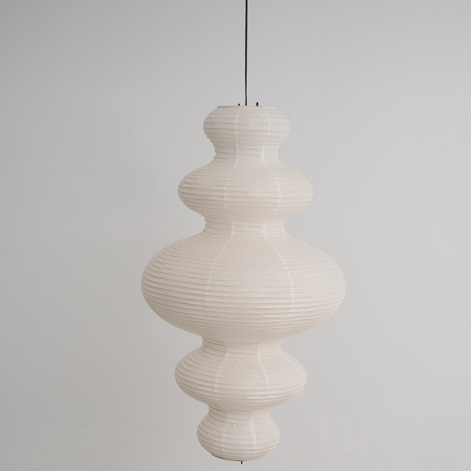 Ritta Lampada a Sospensione Giapponese Scultorea in Carta Plug-In
