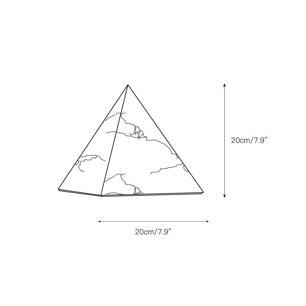 Alabaster Pyramid Table Lamp - Lamp Copper