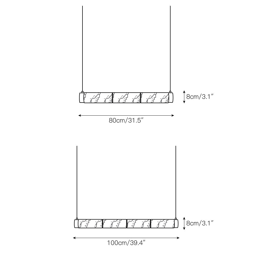 Plotuvyi Modern Strip Alabaster Pendant Light - Lamp Copper