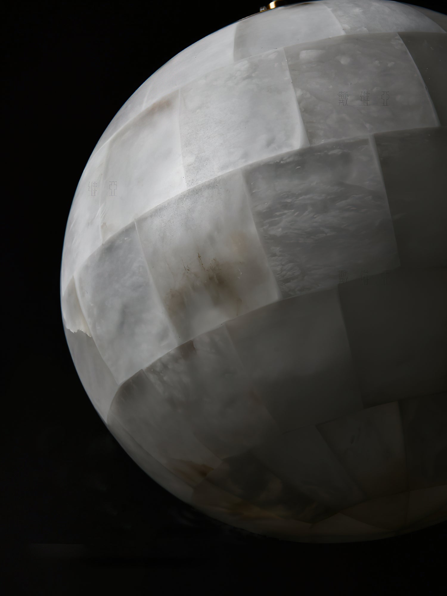 Fljotuvye Modern Ball Alabaster Pendant Light - Lamp Copper