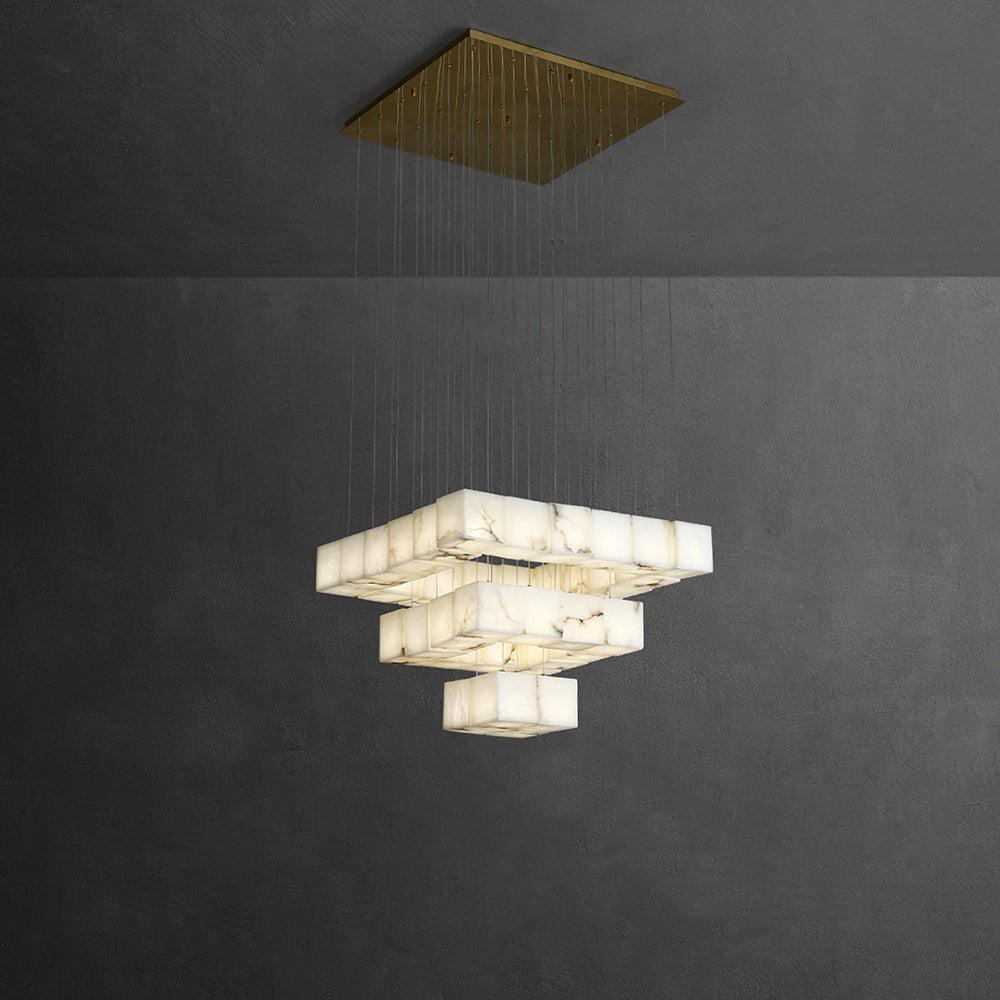 Eurraeel Alabaster Spiral Chandelier - Neutralighting