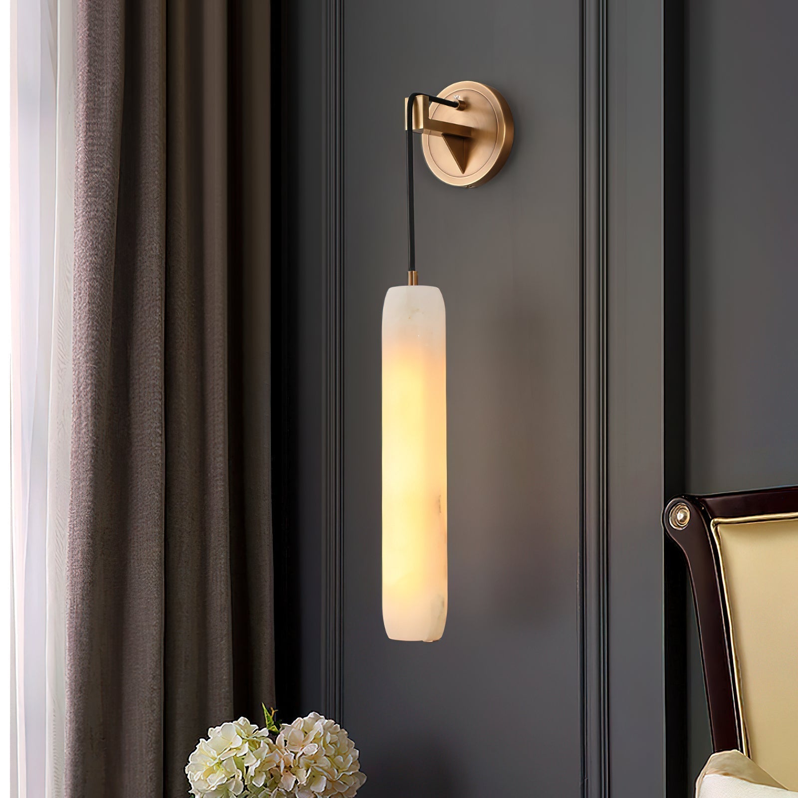 Alabaster Individual Creativity Flute Metal Wall Lamp - Lamp Copper