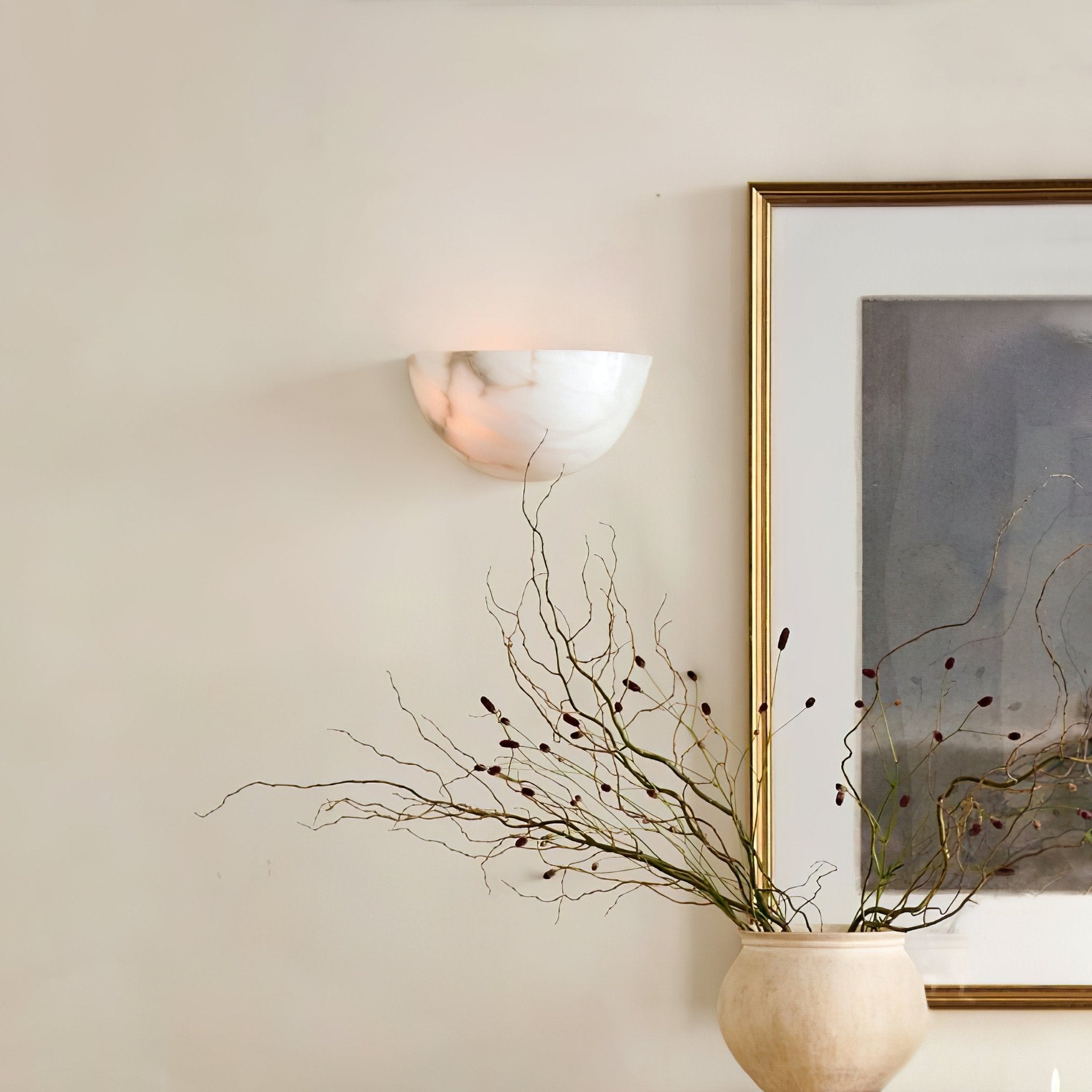 Selene Half-moon Alabaster Wall Light - Neutralighting