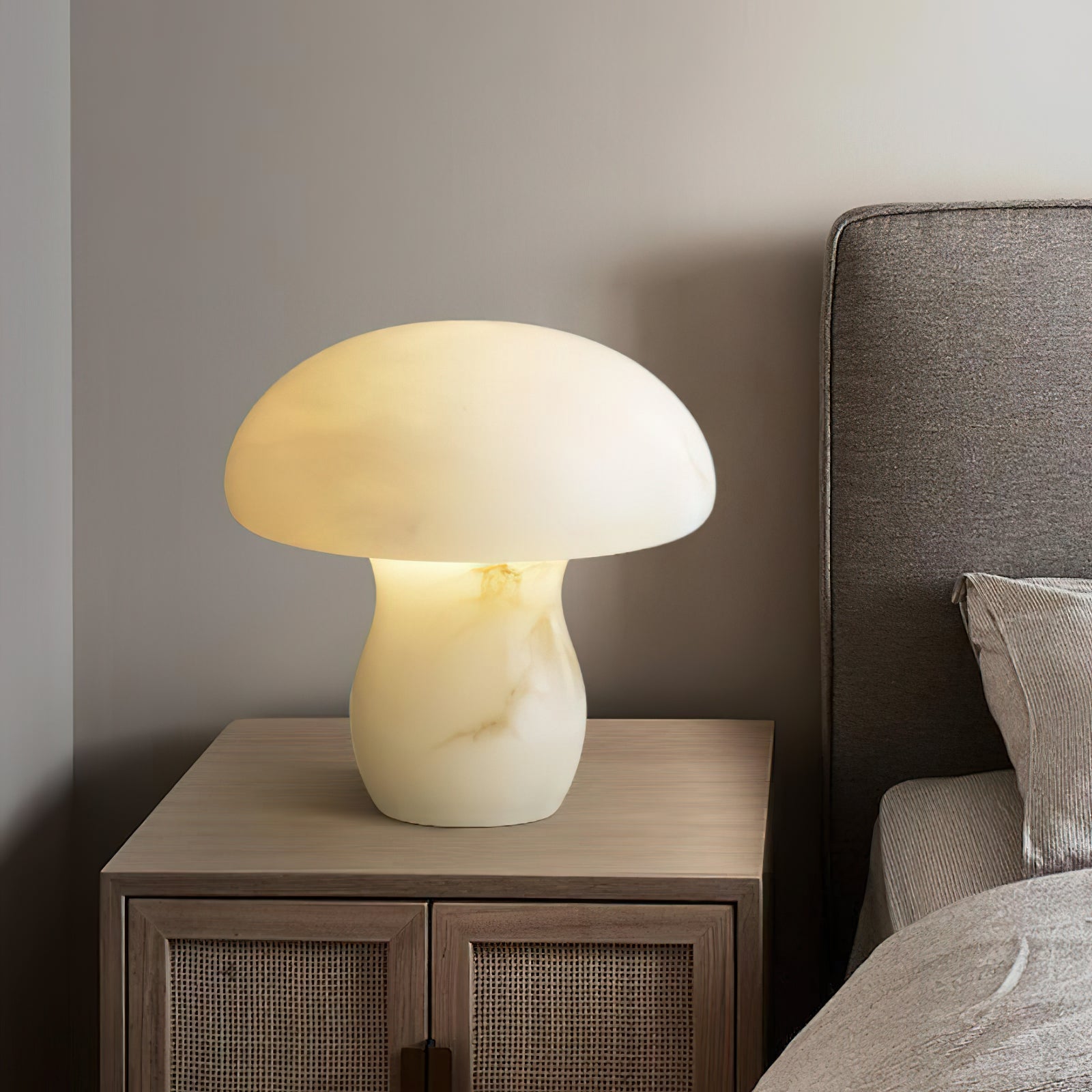 Alabaster Mushroom Table Lamp - Lamp Copper