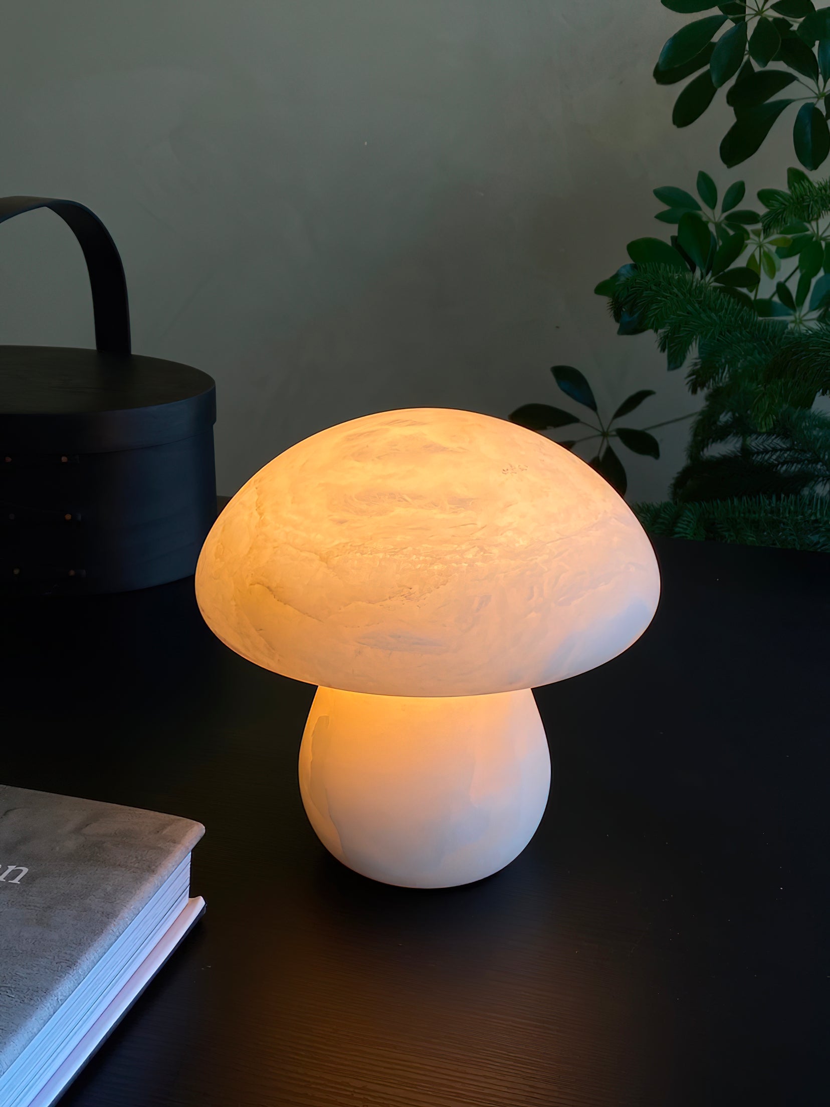 Alabaster Mushroom Table Lamp - Lamp Copper