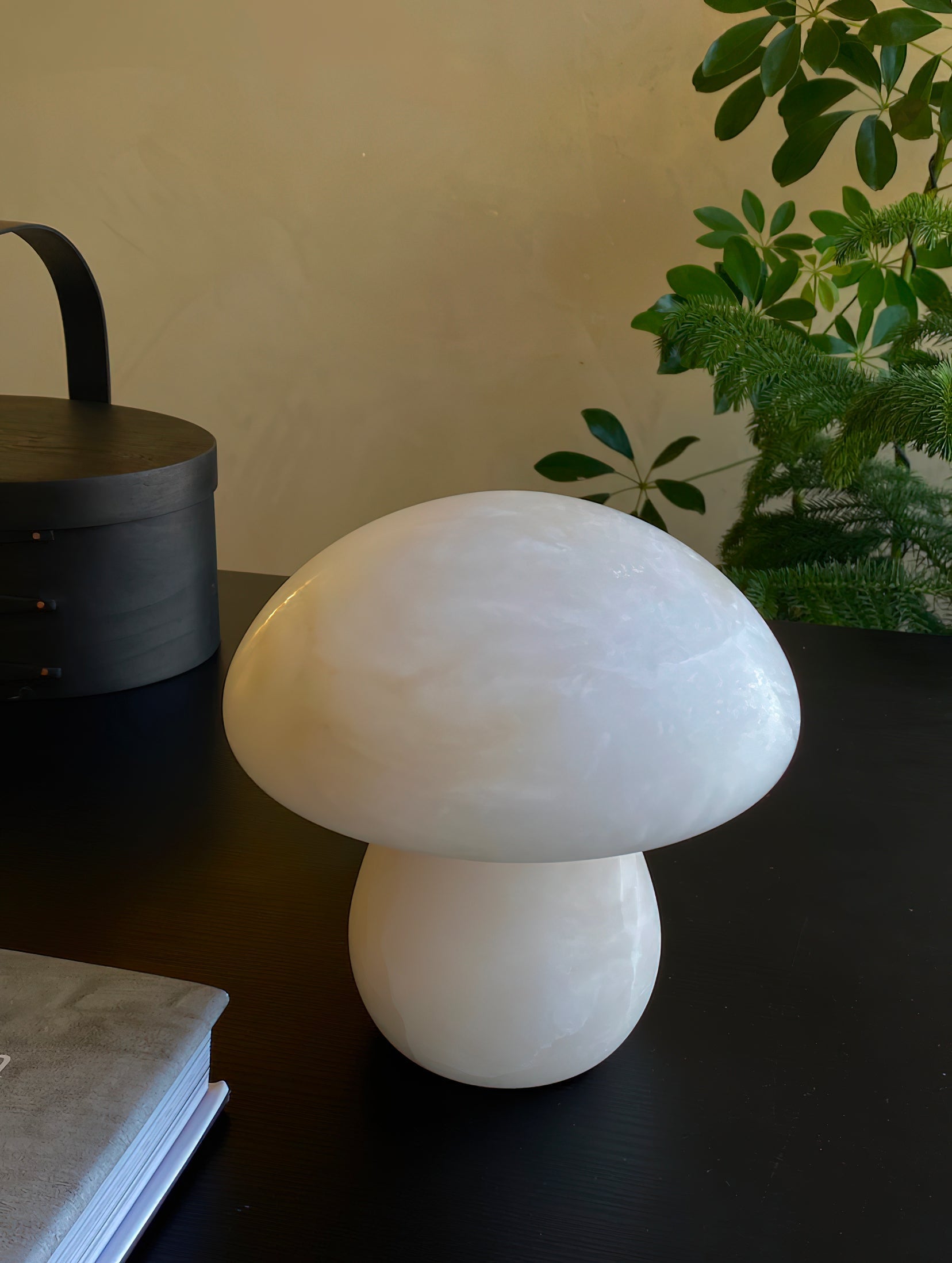 Alabaster Mushroom Table Lamp - Lamp Copper