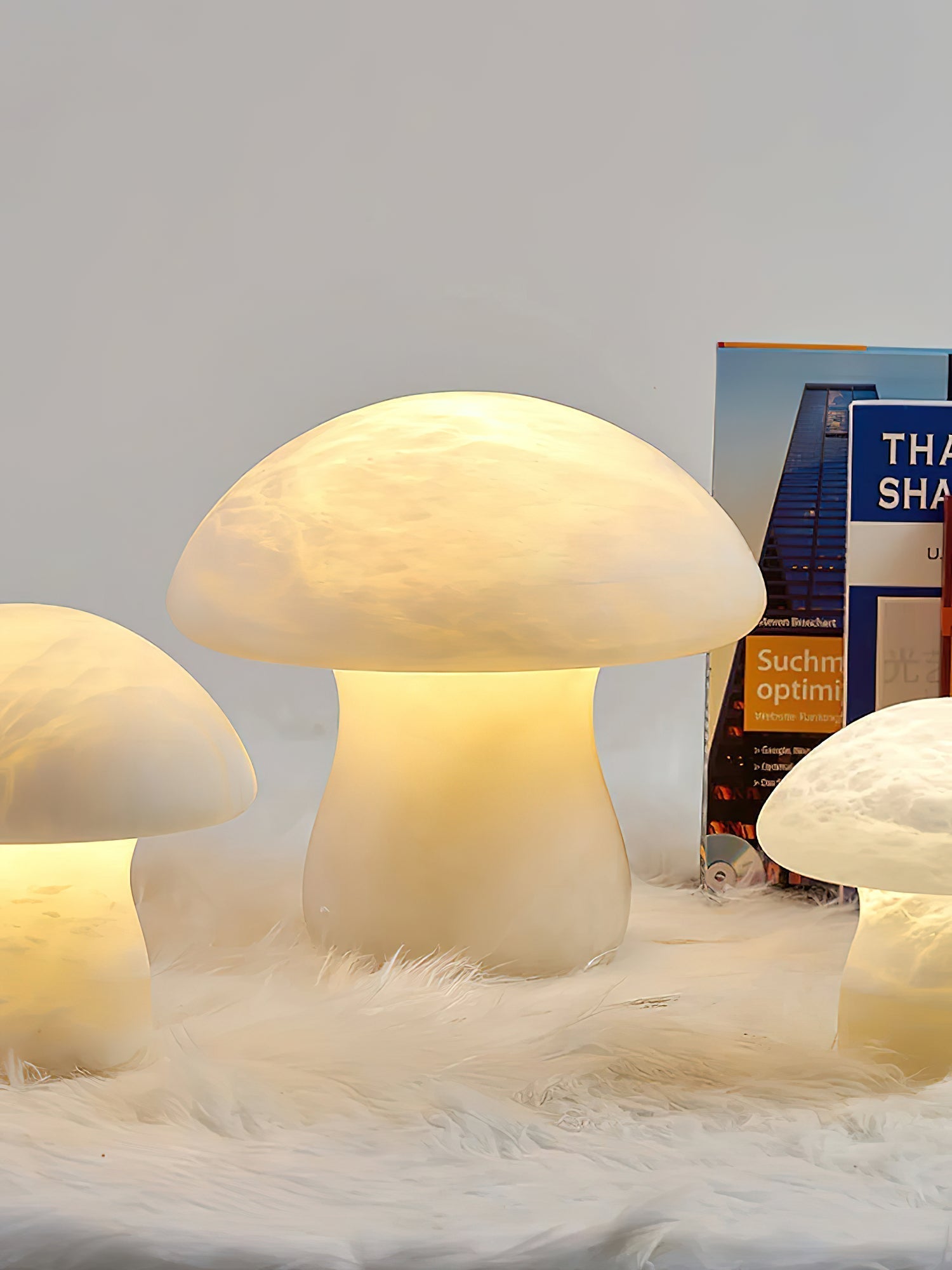 Alabaster Mushroom Table Lamp - Lamp Copper