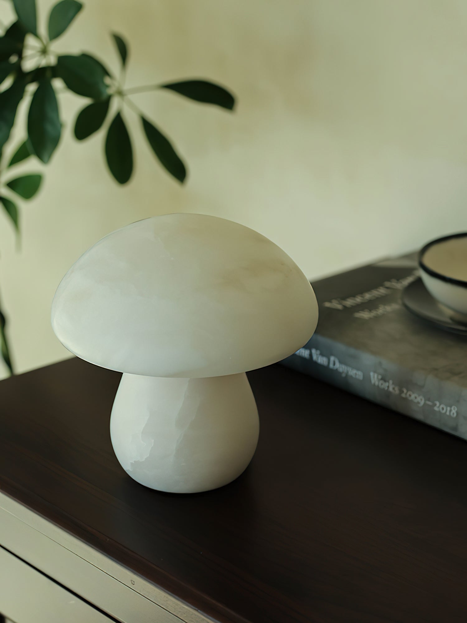 Alabaster Mushroom Table Lamp - Lamp Copper
