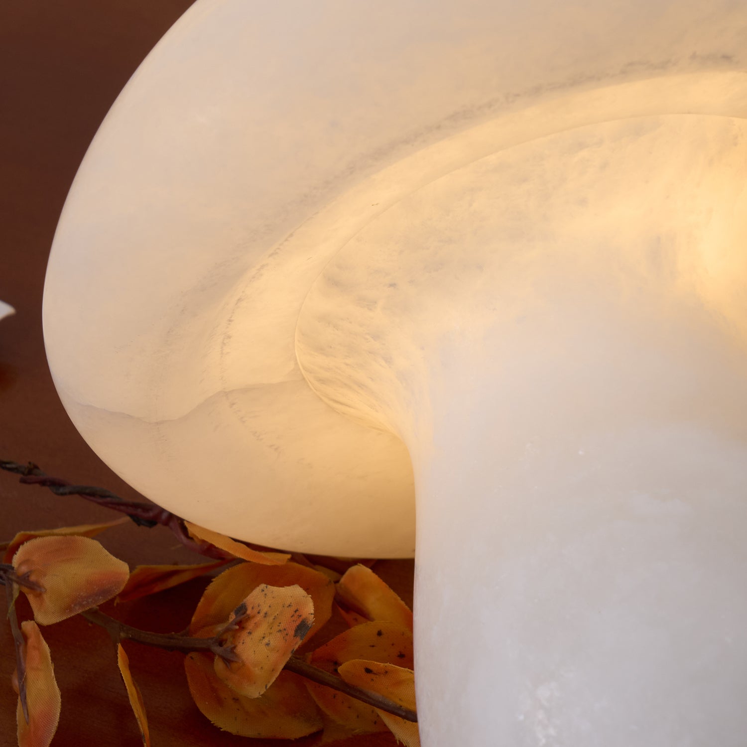 Alabaster Mushroom Table Lamp - Lamp Copper