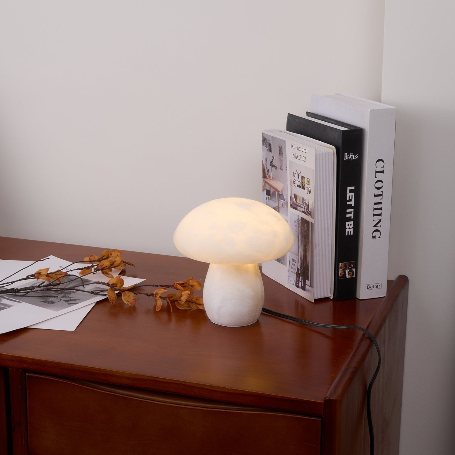 Alabaster Mushroom Table Lamp - Lamp Copper