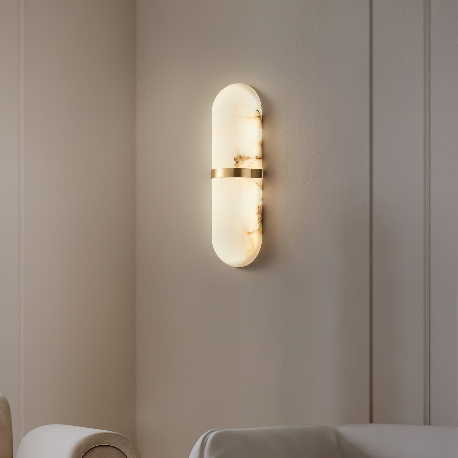 Ostruvyd Luxury Pill Alabaster Wall Lamp - Lamp Copper