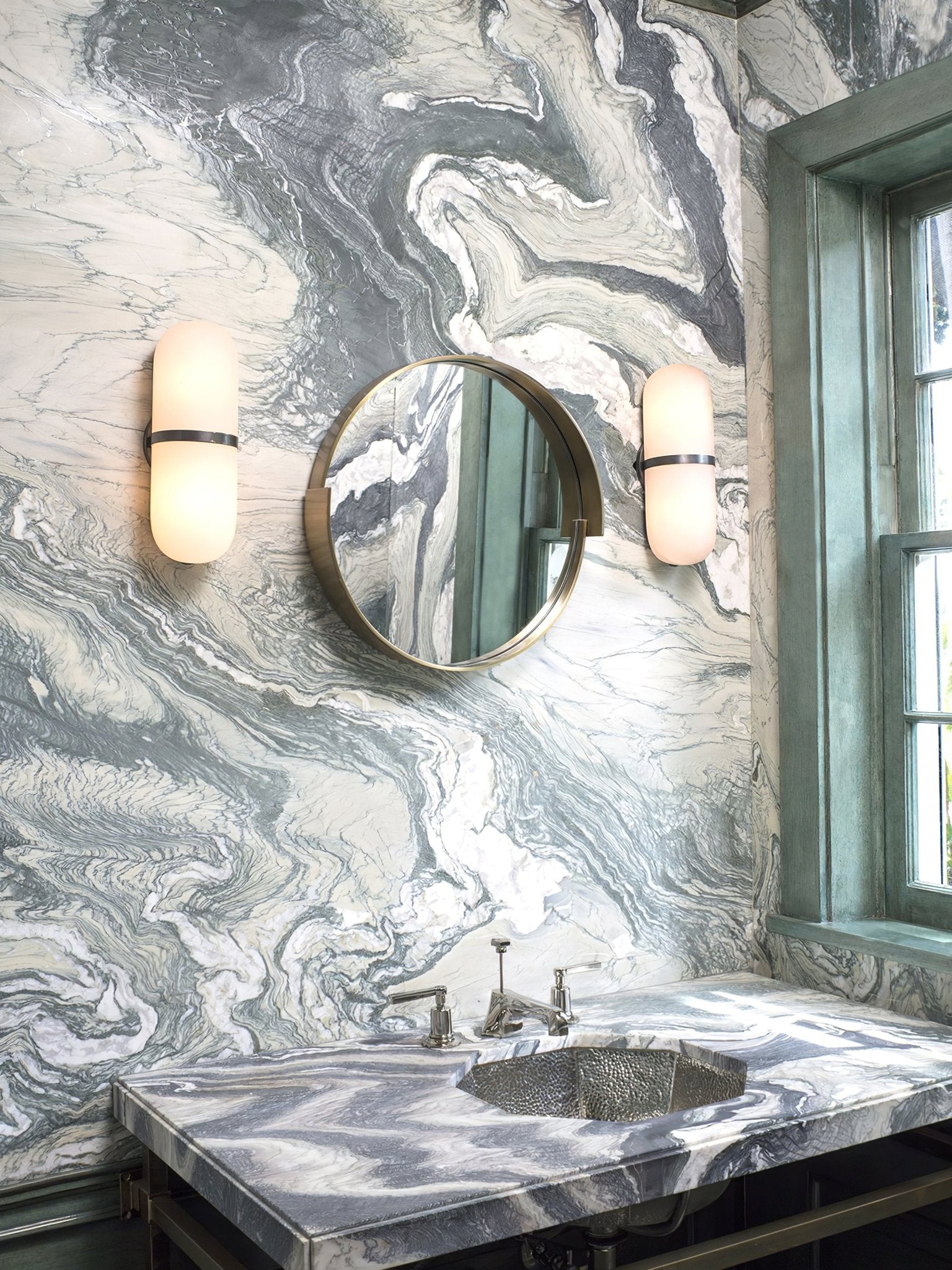 Ostruvyd Luxury Pill Alabaster Wall Lamp - Lamp Copper