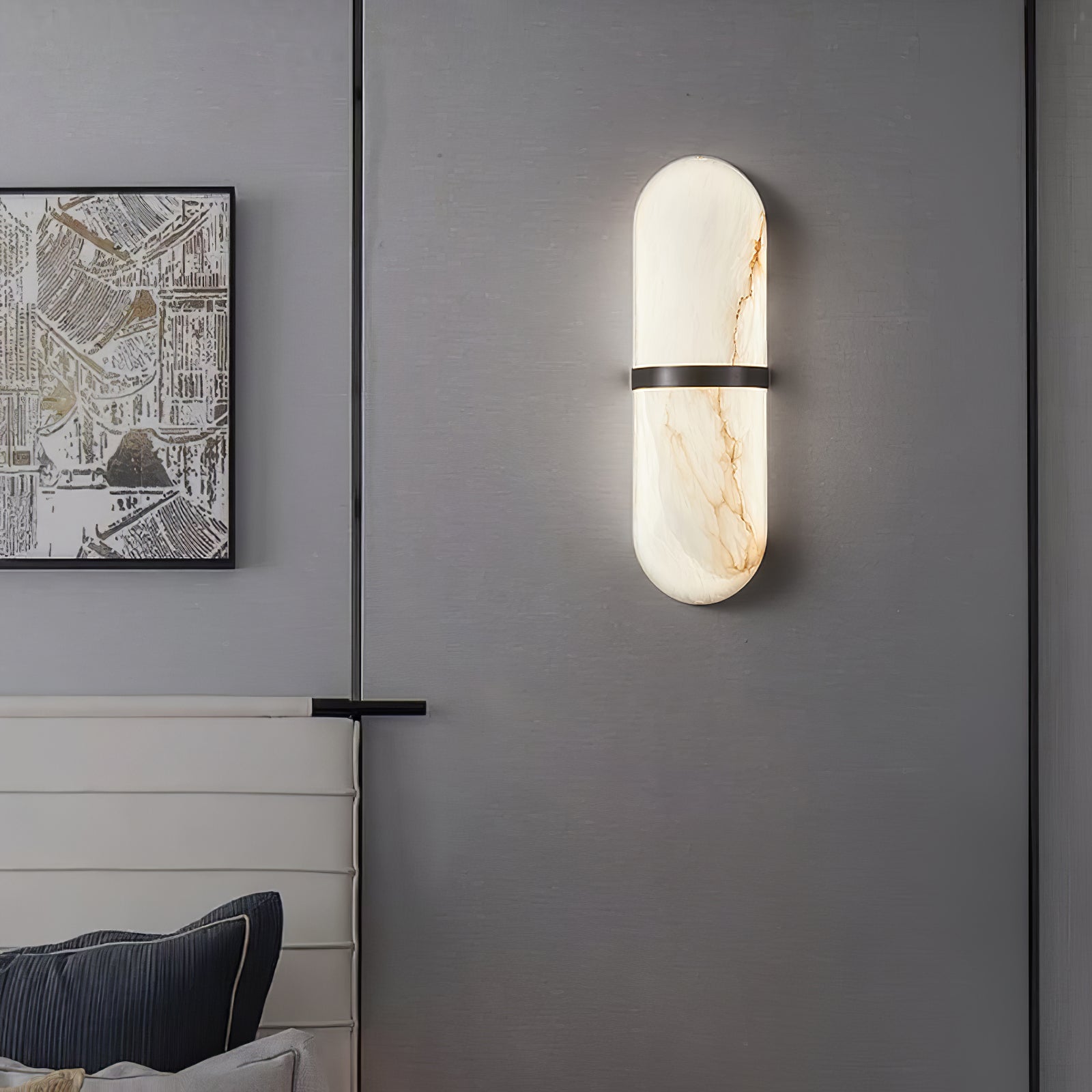 Vitheion Minimalist Alabaster Wall Light - Neutralighting