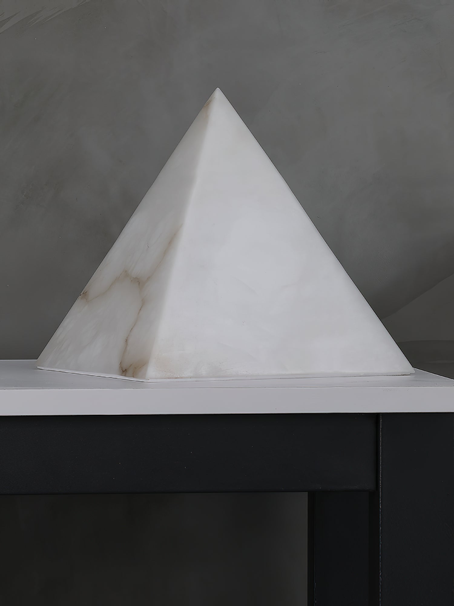 Alabaster Pyramid Table Lamp - Lamp Copper