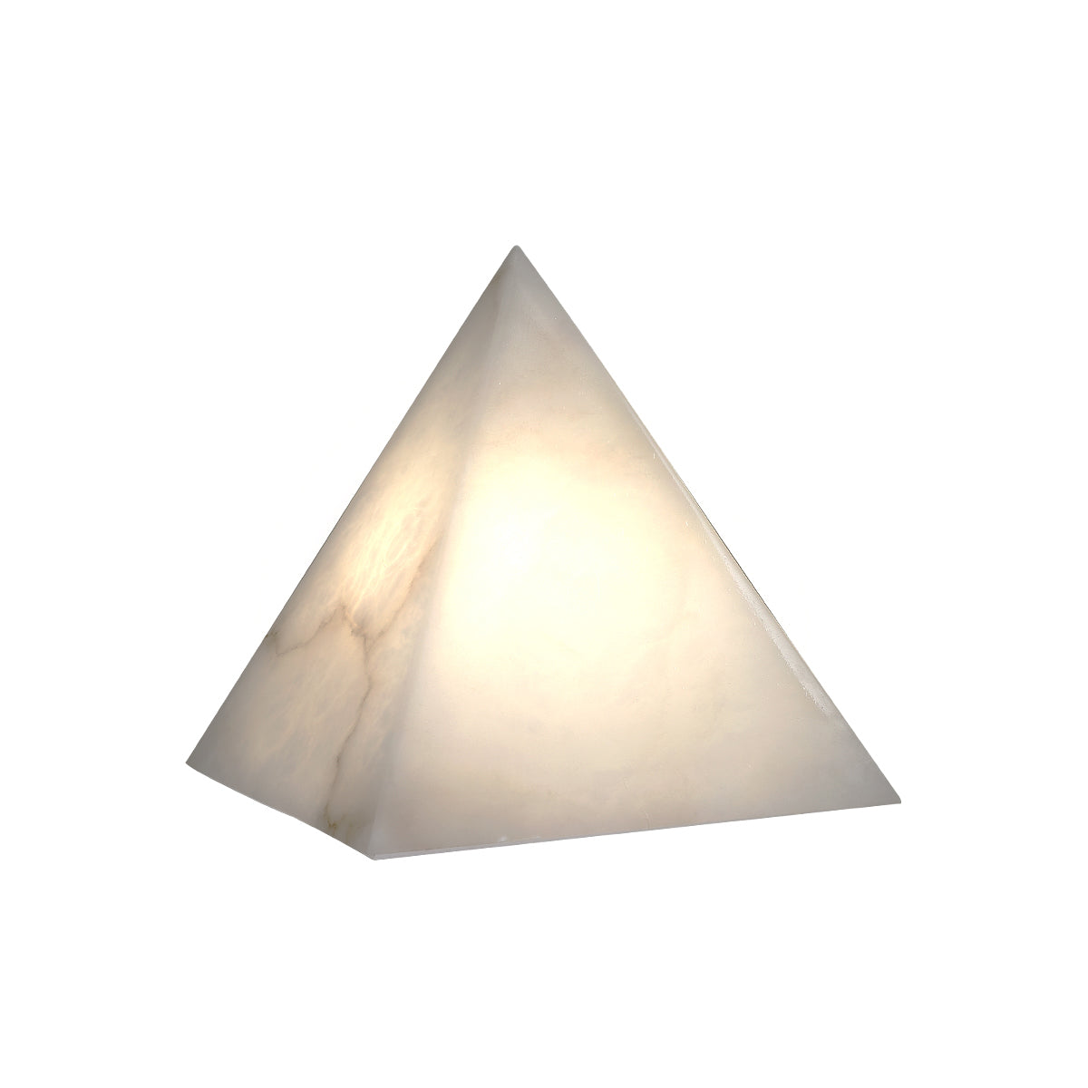 Alabaster Pyramid Table Lamp - Lamp Copper