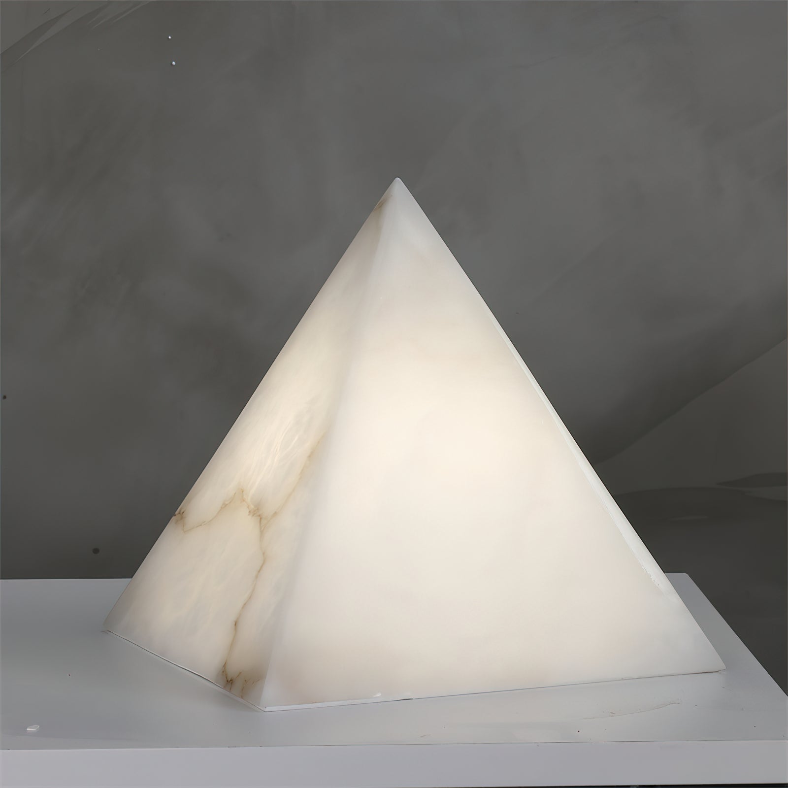 Alabaster Pyramid Table Lamp - Lamp Copper