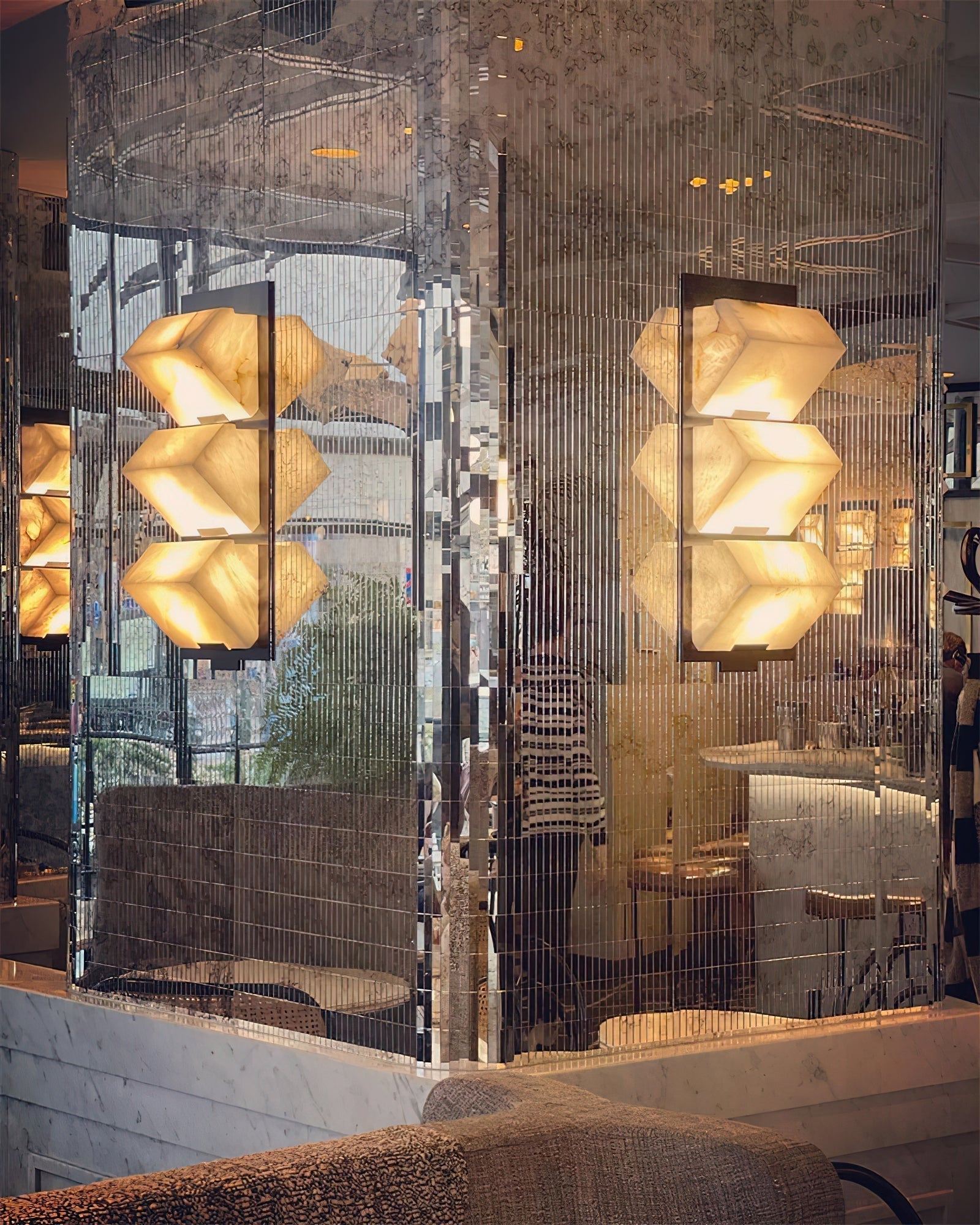 Qvistuvyn Staircase Metal Alabaster Wall Lamp - Lamp Copper