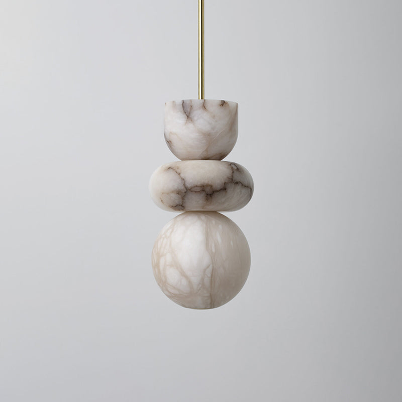 Rauduvyn Modern Totem Alabaster Pendant Lamp - Lamp Copper