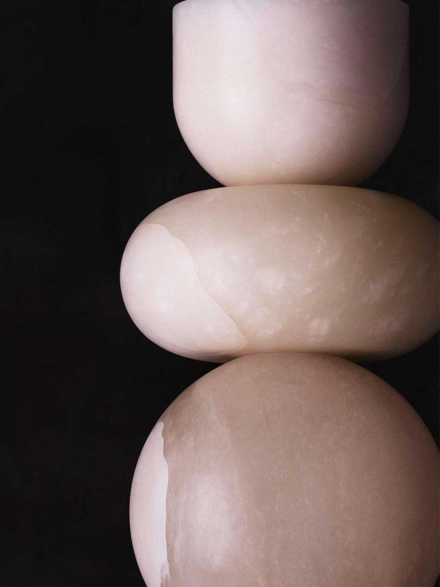 Rauduvyn Modern Totem Alabaster Pendant Lamp - Lamp Copper