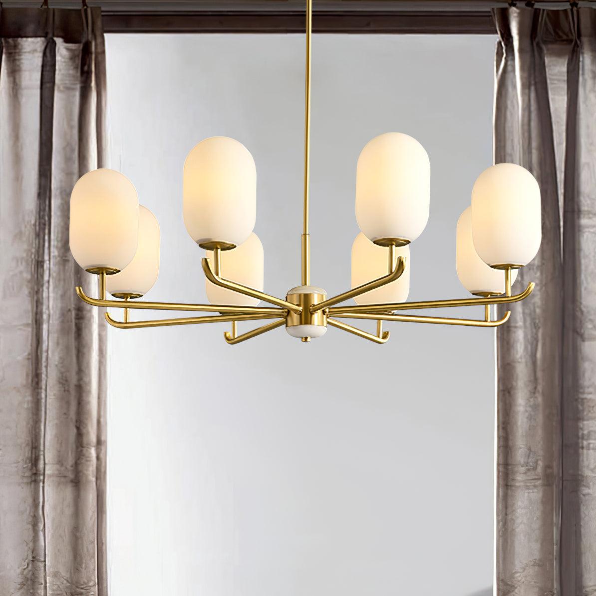 Sifuvyn Modern Geometric Glass Chandelier - Lamp Copper