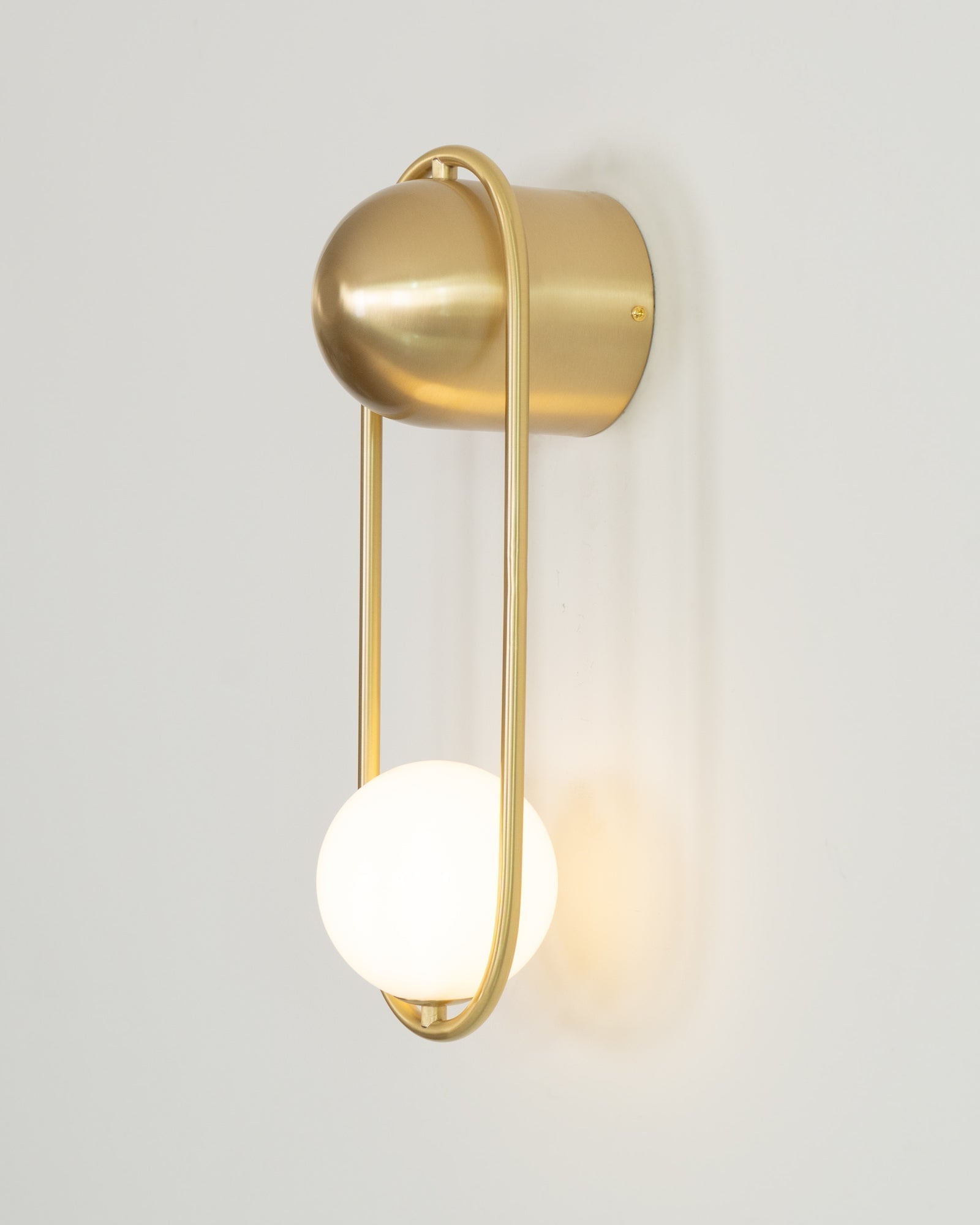 Wall Lamp with Brass Loop Frame and Glass Globe - Letslighting