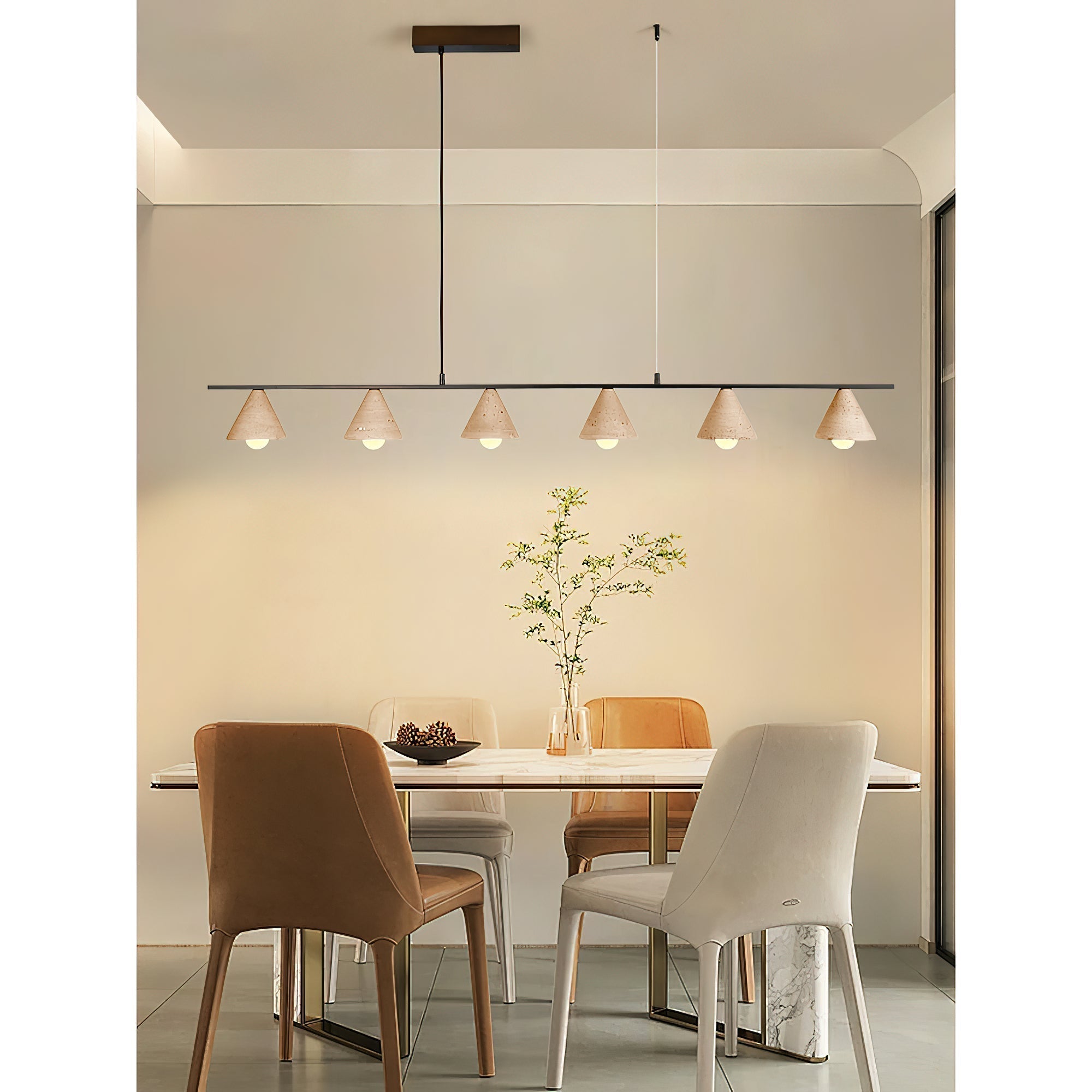 Ulfuvyi Modern Minimalist Travertine Pendant Lamp - Lamp Copper
