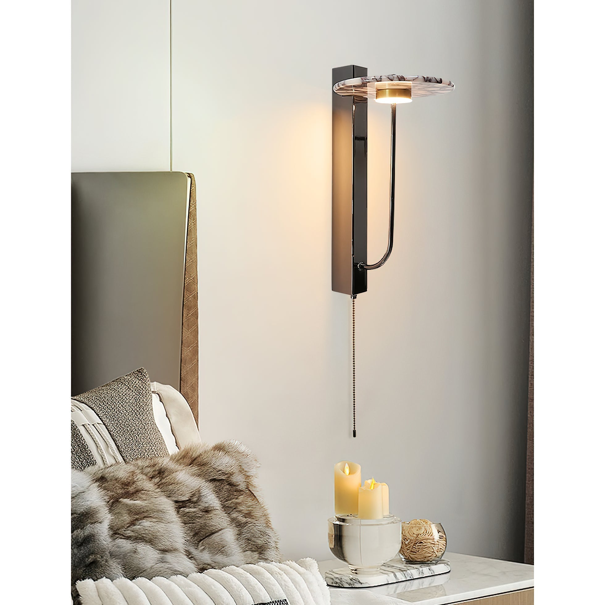 Aevuvyn Modern Minimalist Marble Wall Lamp - Lamp Copper