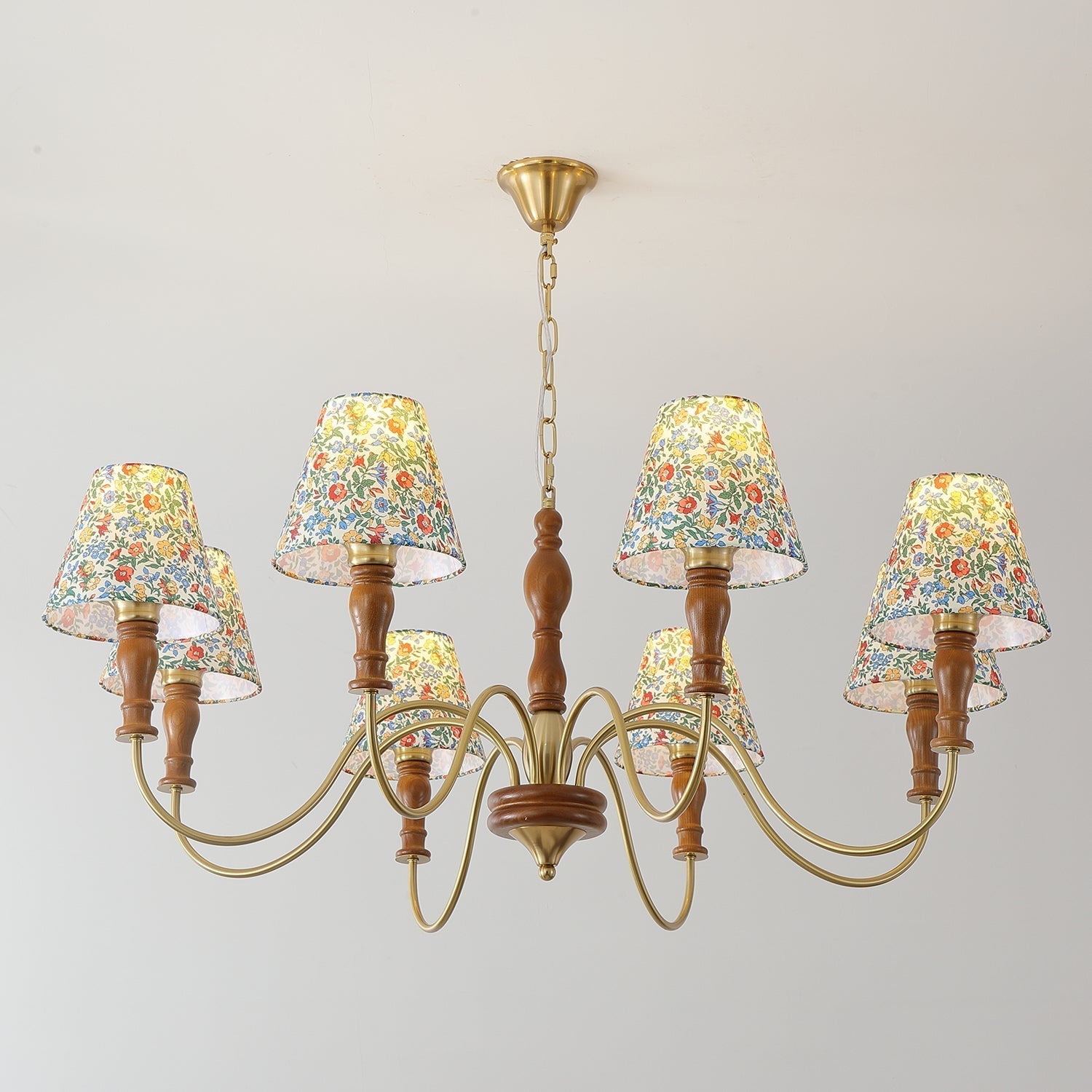 Muto Lampadario con Fiori in Tessuto Stile Rustico