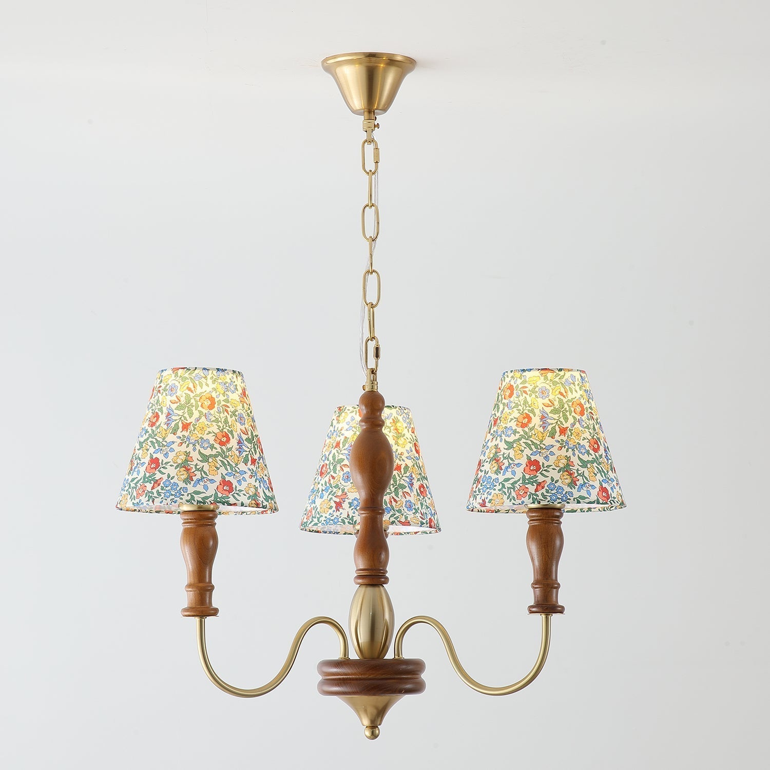 Muto Lampadario con Fiori in Tessuto Stile Rustico