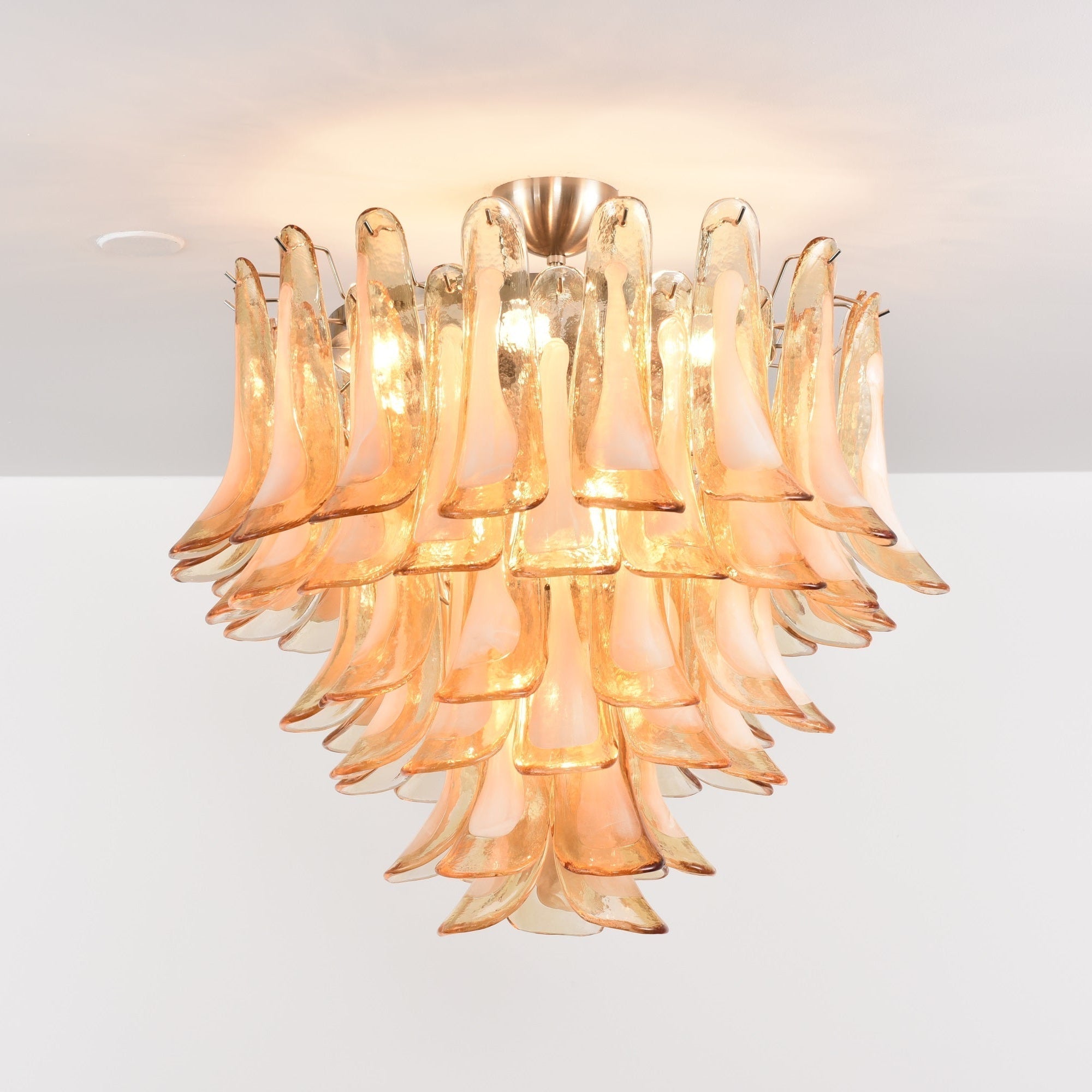 Aurora Ceiling Lamp Amber Petal Glass Layered Vintage - Neutralighting