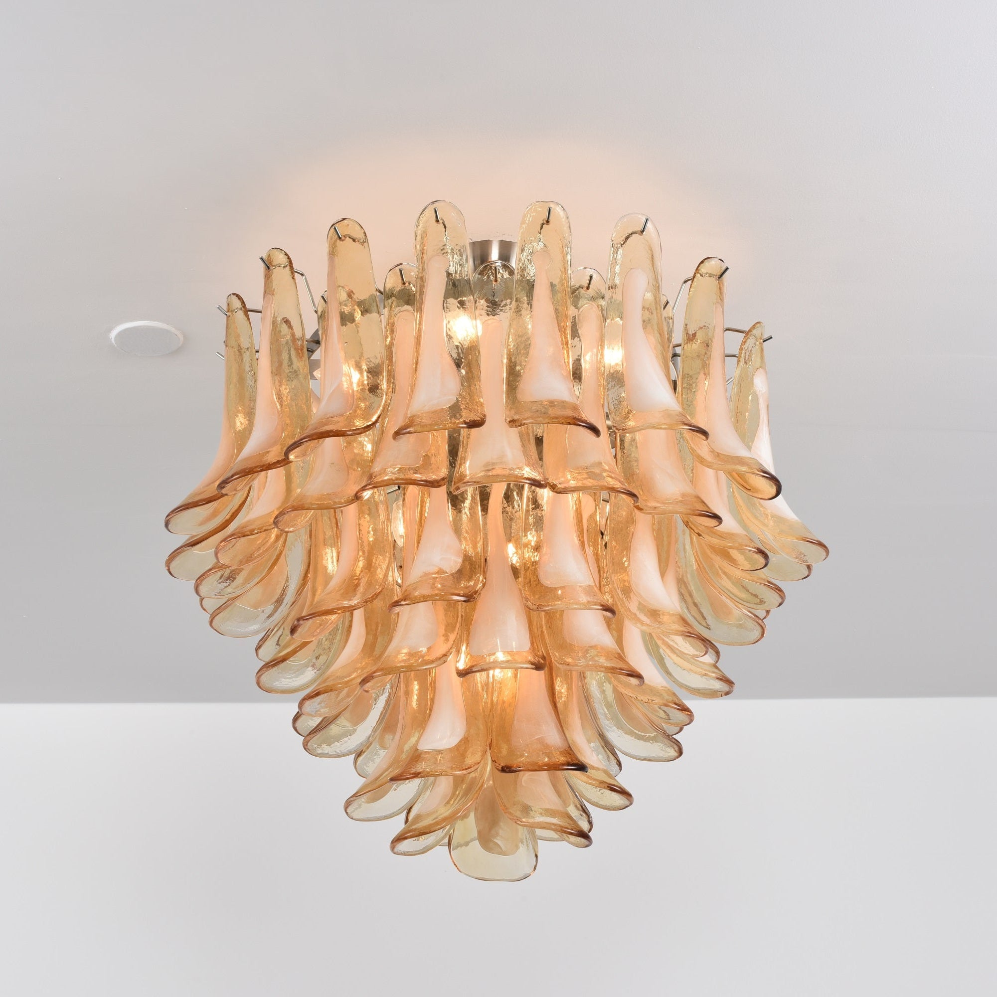 Aurora Ceiling Lamp Amber Petal Glass Layered Vintage - Neutralighting