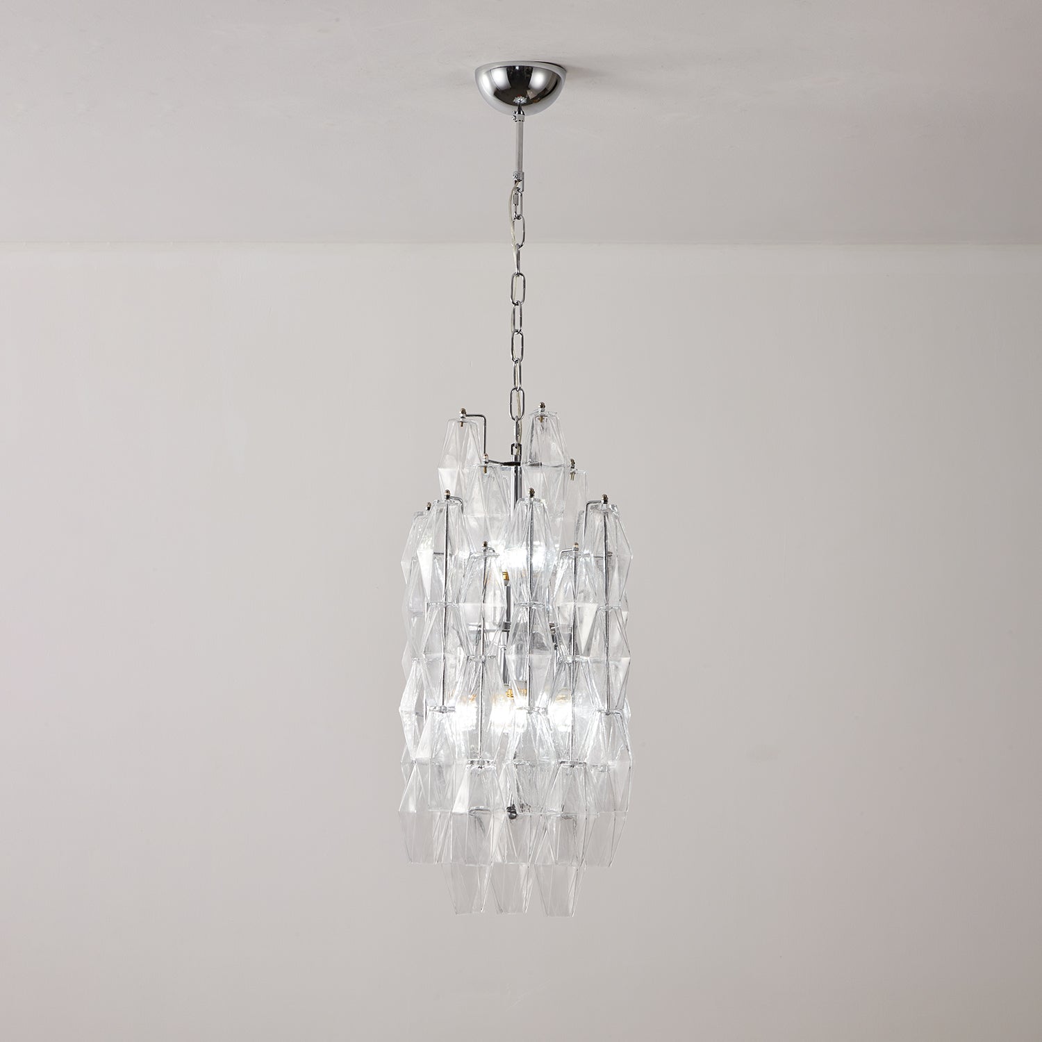 Aurora Chandelier Amber Prism Long Cascading Glass Vintage - Neutralighting