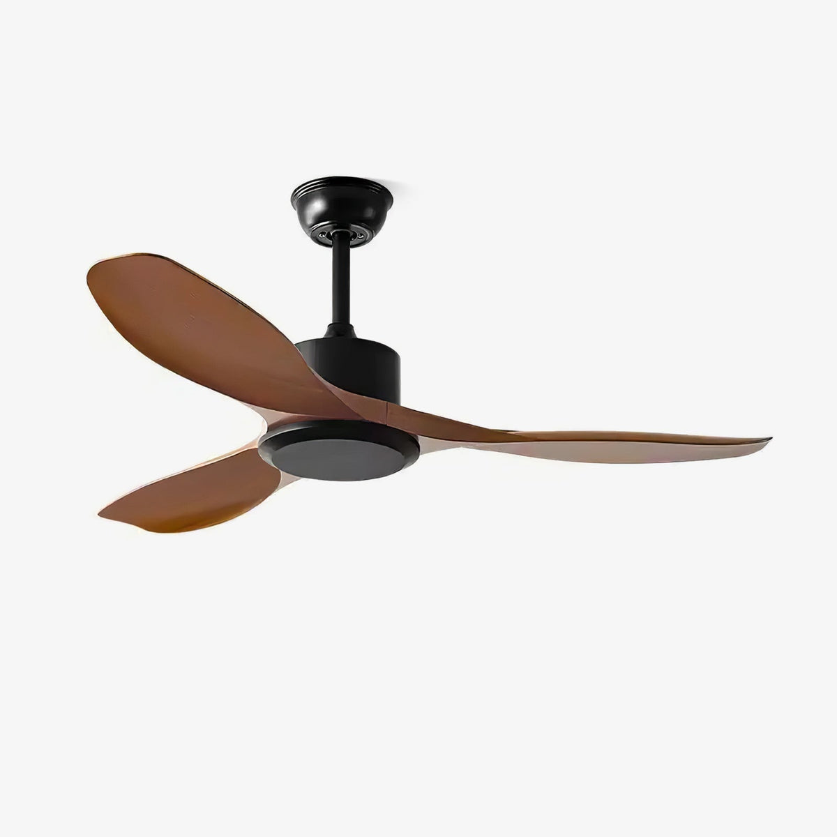 Ventilatore da soffitto Meren Minimalista in Legno in un ambiente camera da letto