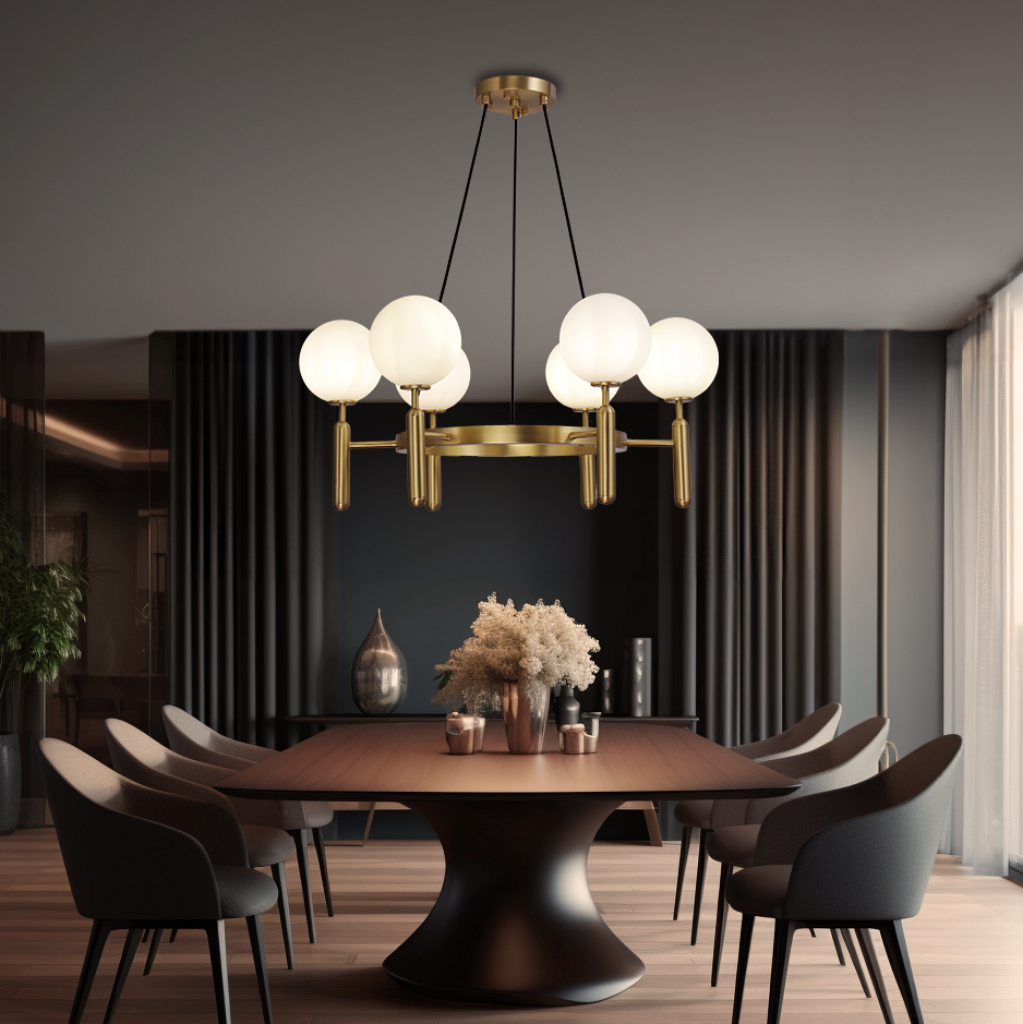 Kristy LED Design Rotondo Metallo Lampade a Sospensione Oro Soggiorno