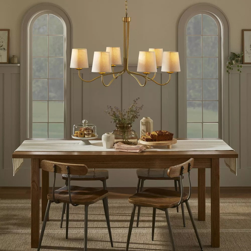 Kvennuvyn Modern Minimalist Metal Fabric Chandelier - Lamp Copper