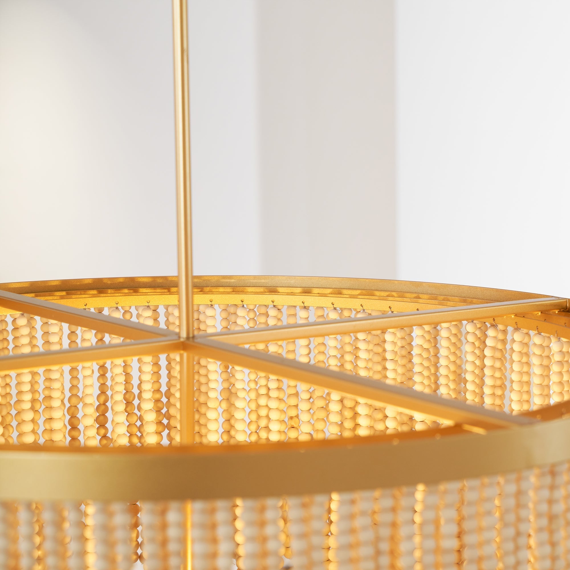 Silva Lampadario in Legno e Perline di Cocco