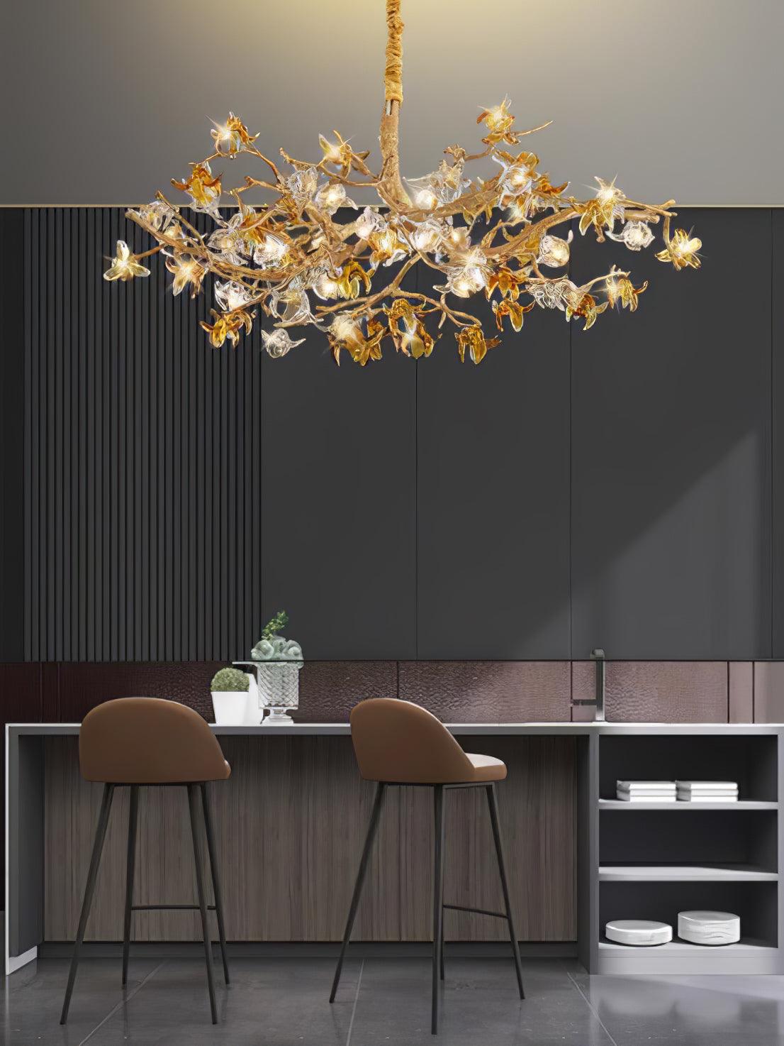Ulfuvye Postmodern Luxury Branch Brass Crystal Chandelier - Blowlighting