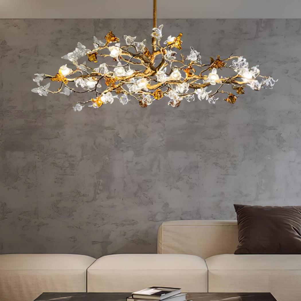 Ulfuvye Postmodern Luxury Branch Brass Crystal Chandelier - Blowlighting