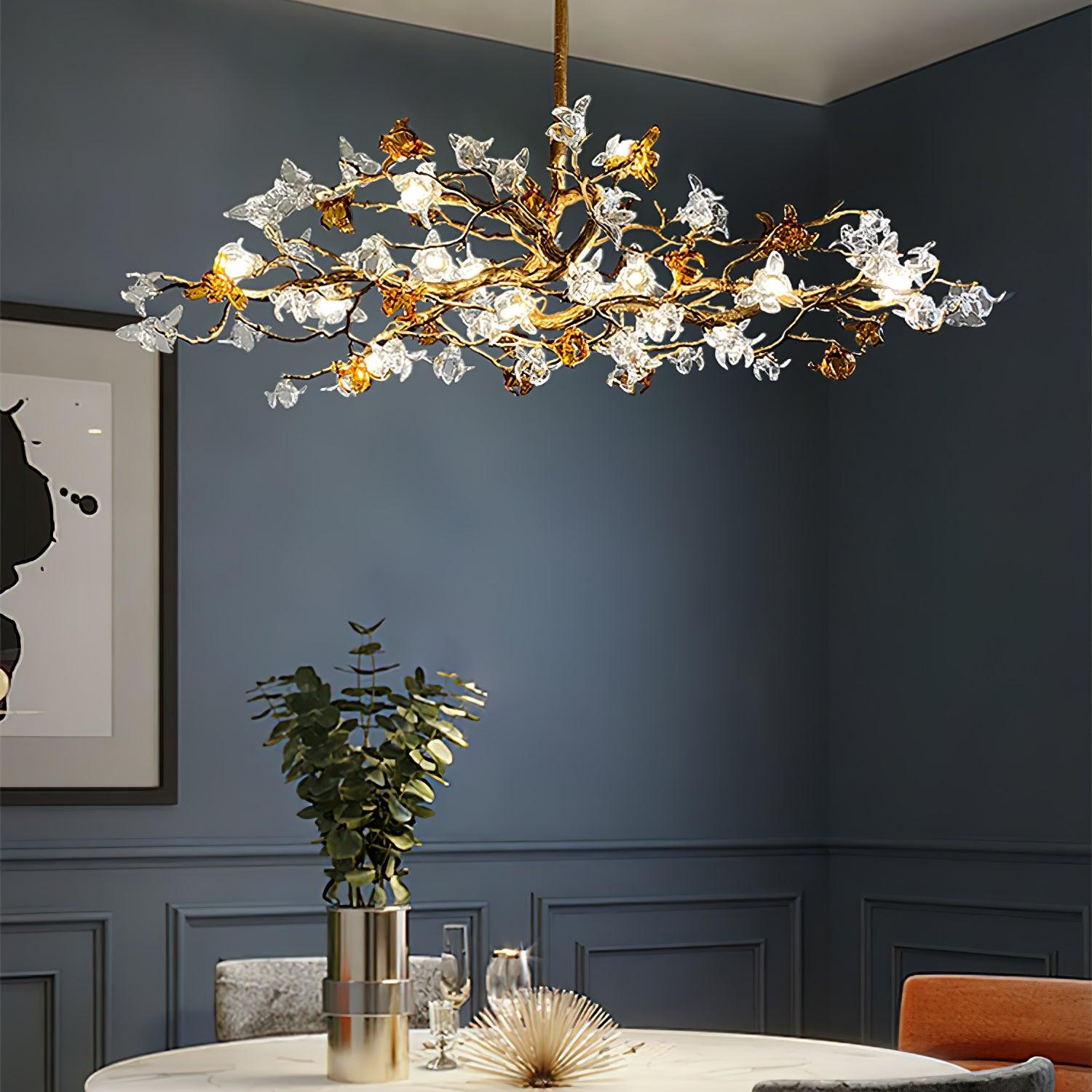 Ulfuvye Postmodern Luxury Branch Brass Crystal Chandelier - Blowlighting