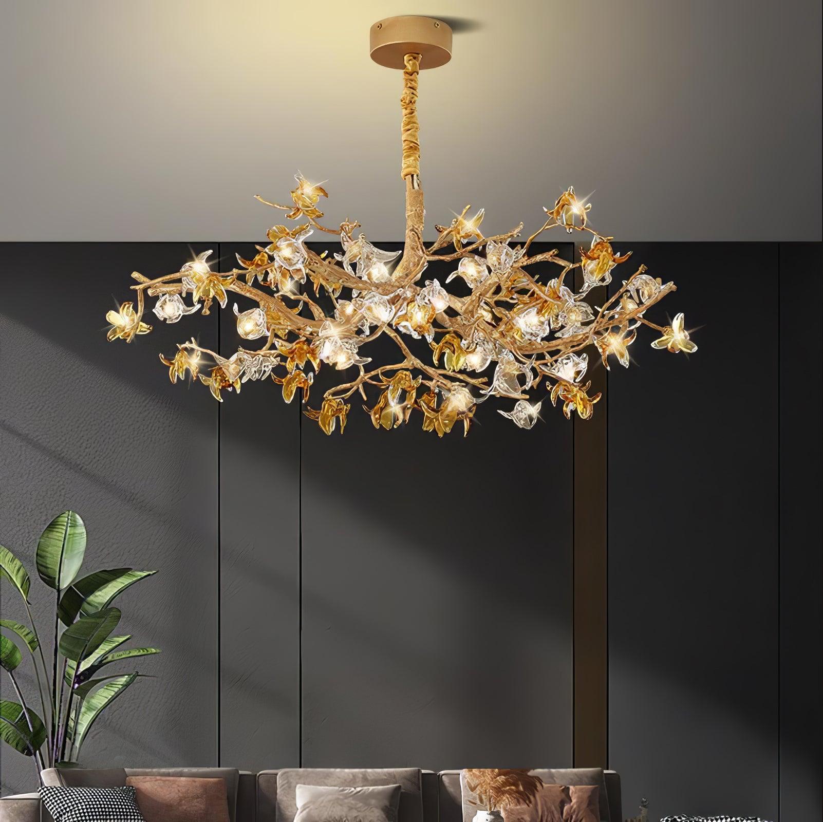 Ulfuvye Postmodern Luxury Branch Brass Crystal Chandelier - Blowlighting