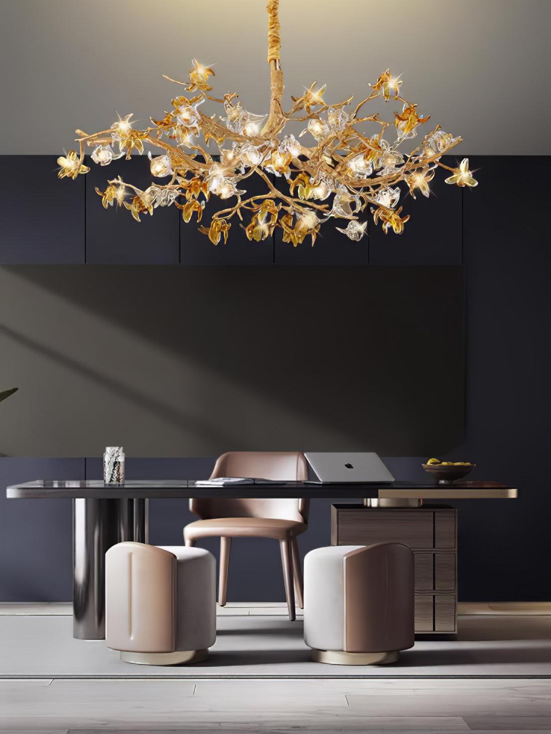 Ulfuvye Postmodern Luxury Branch Brass Crystal Chandelier - Blowlighting