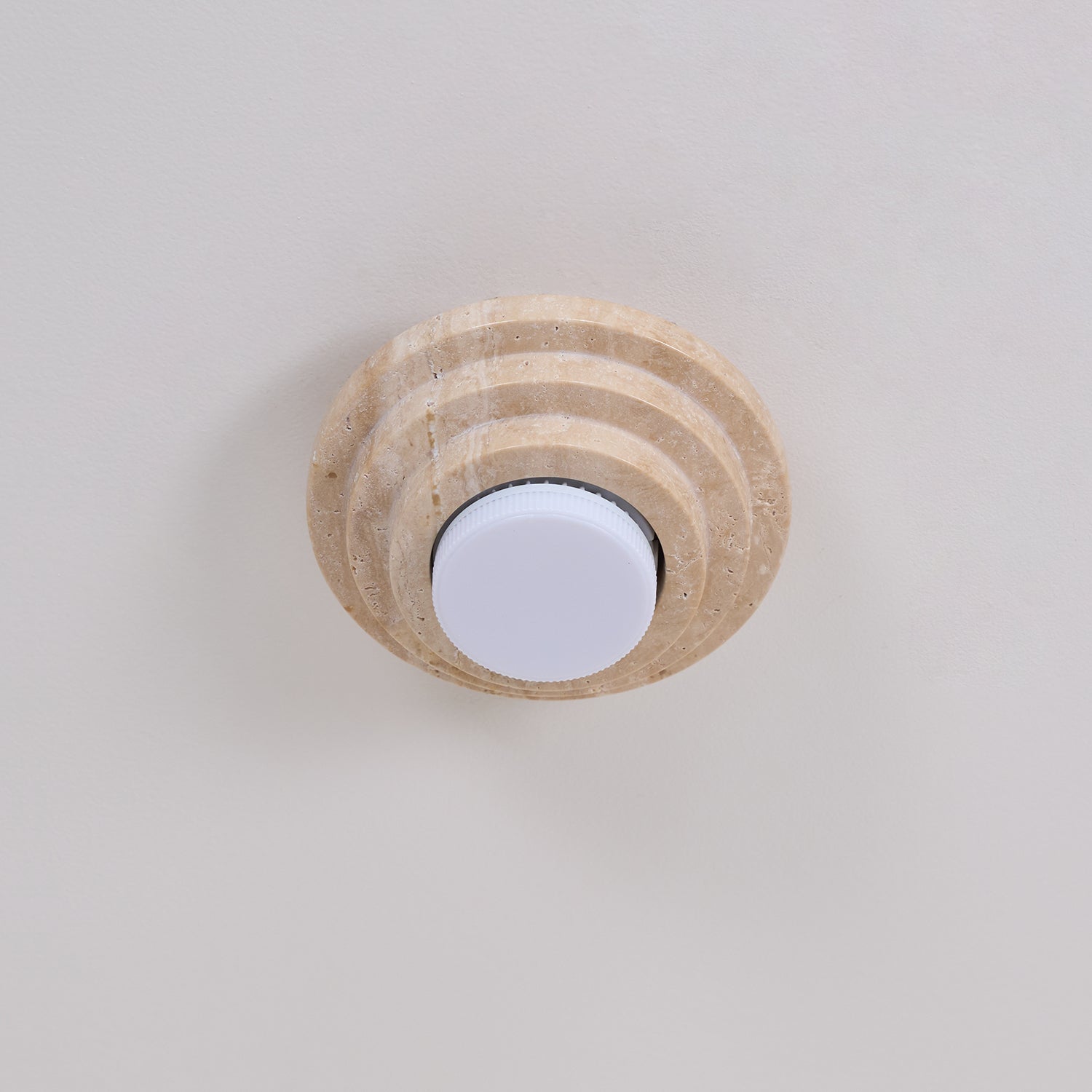Zadoraris Tiered-Disc Travertine Ceiling Light - Neutralighting