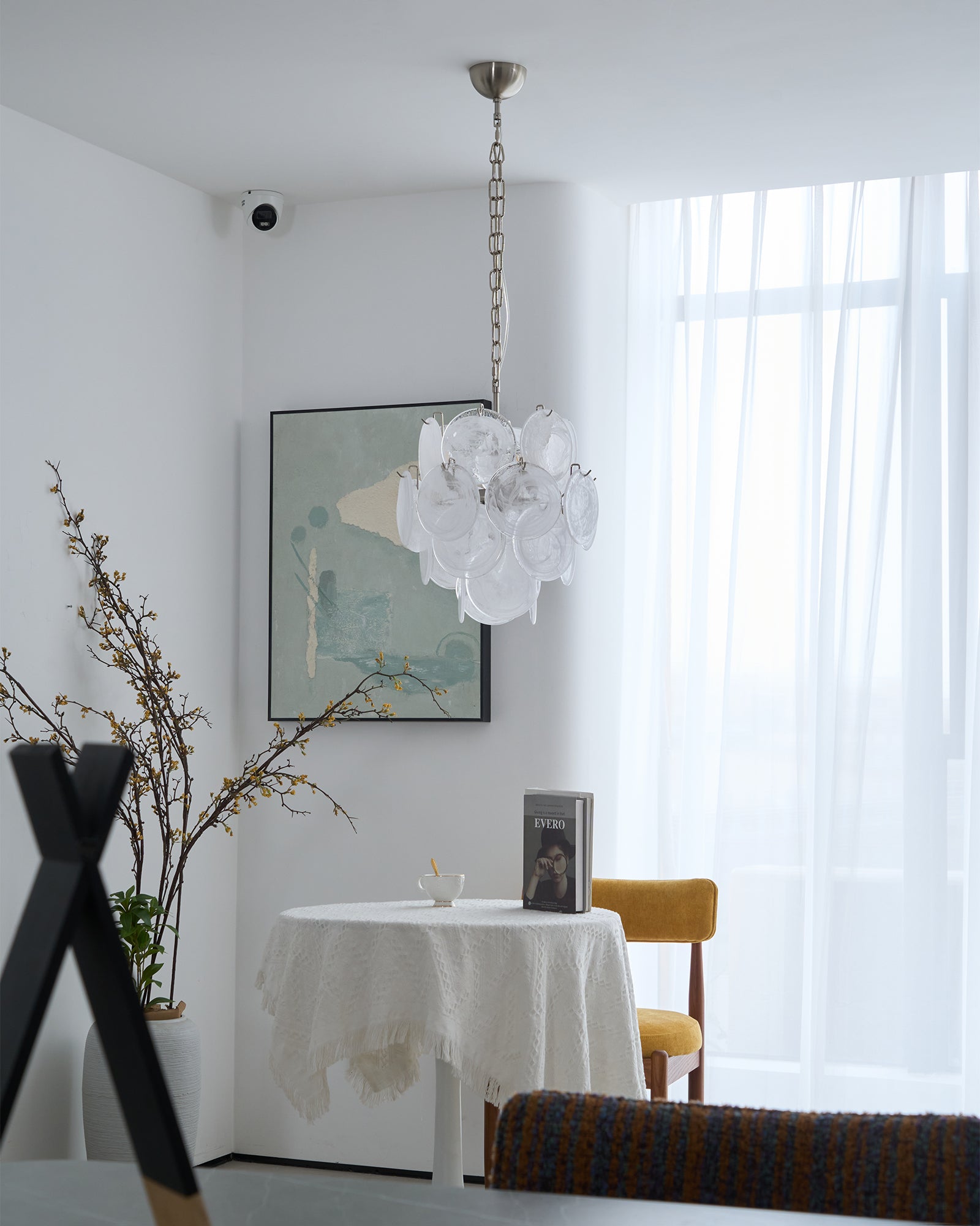 Aurora Chandelier Apricot Murano Glass Disc Layered Artistic - Neutralighting