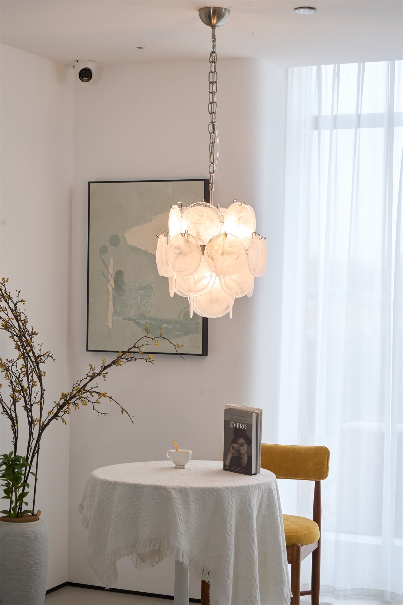 Aurora Chandelier Apricot Murano Glass Disc Layered Artistic - Neutralighting