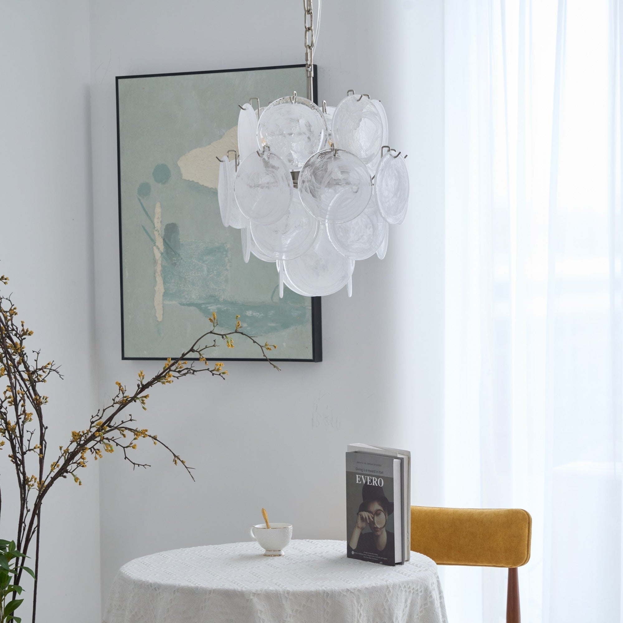 Aurora Chandelier Apricot Murano Glass Disc Layered Artistic - Neutralighting