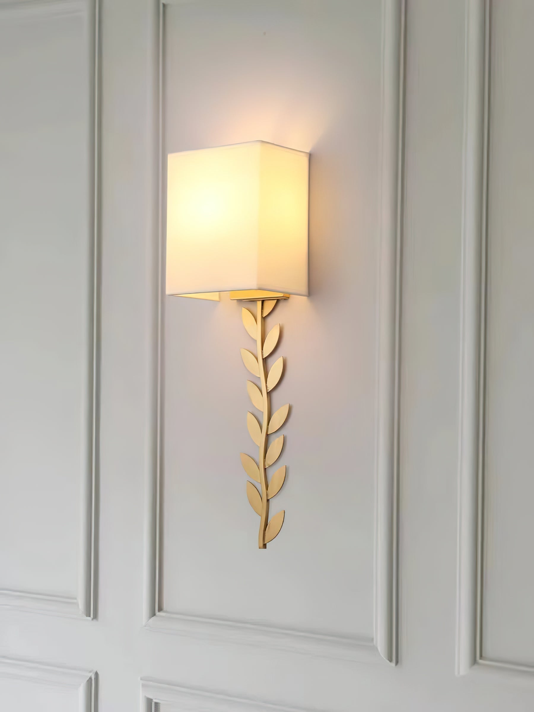 Plotuvyo Modern Minimalist Grove Brass Fabric Metal Wall Lamp - Lamp Copper