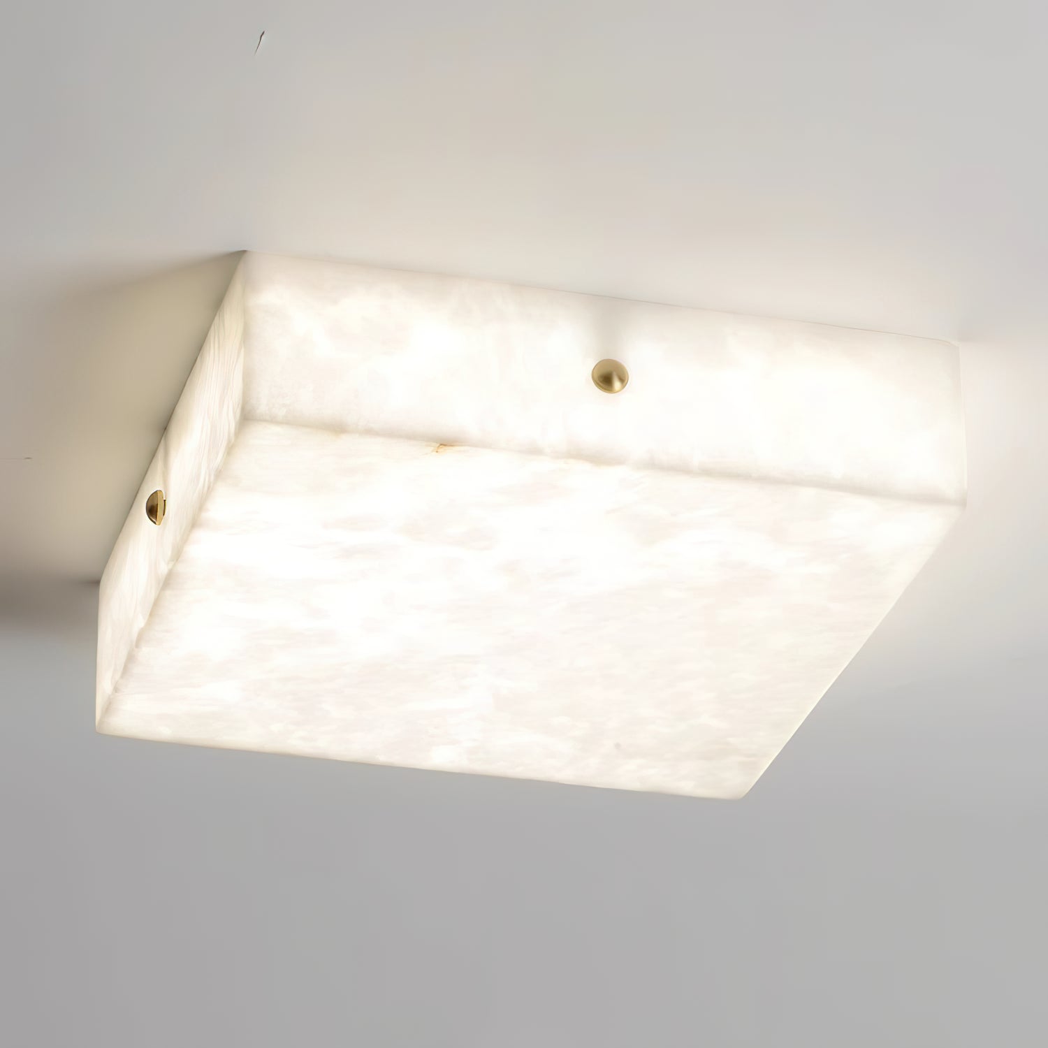 Rauduvys Modern Minimalist Alabaster Flushmount Ceiling Light - Lamp Copper