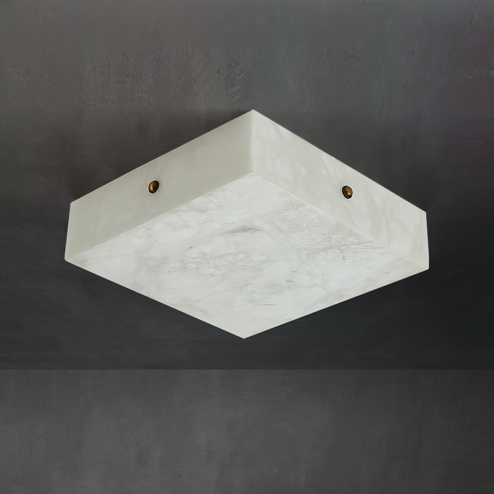 Rauduvys Modern Minimalist Alabaster Flushmount Ceiling Light - Lamp Copper